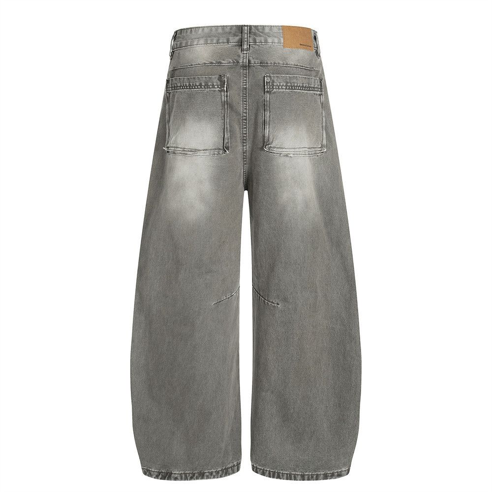 Vintage American retro loose men's washed vintage curved jeans Size US 32 / EU 48 - 2 Thumbnail