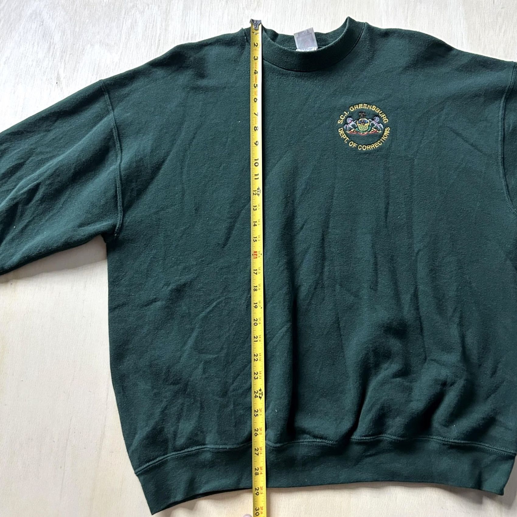 Fruit Of The Loom VINTAGE 90s SCI Greensburg Corrections Fleece Sweatshirt Mens XXL Green Size US XXL / EU 58 / 5 - 5 Thumbnail