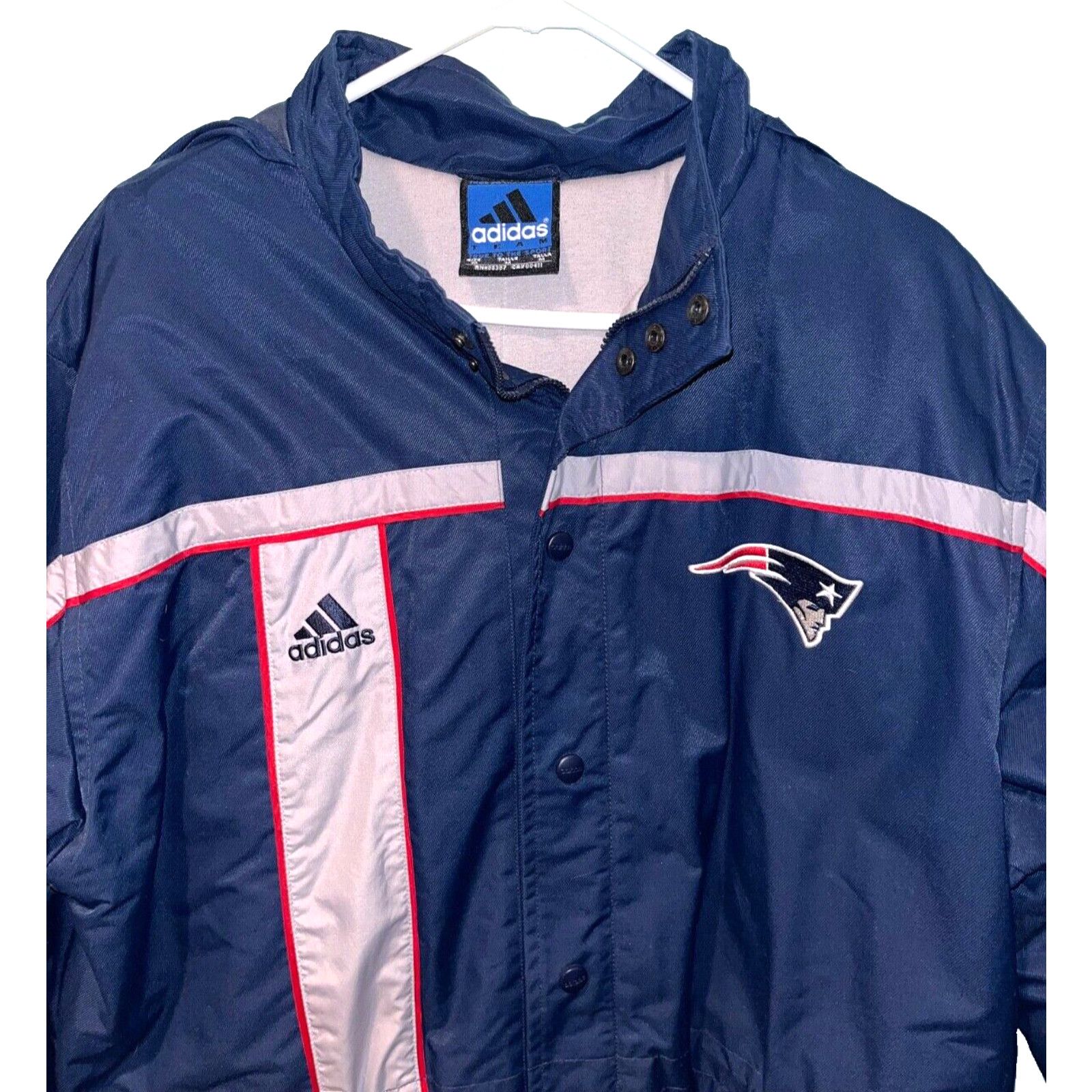 Adidas New England Patriots Adidas Hooded Full Zip Jacket Sz. M NFL Size US M / EU 48-50 / 2 - 9 Thumbnail