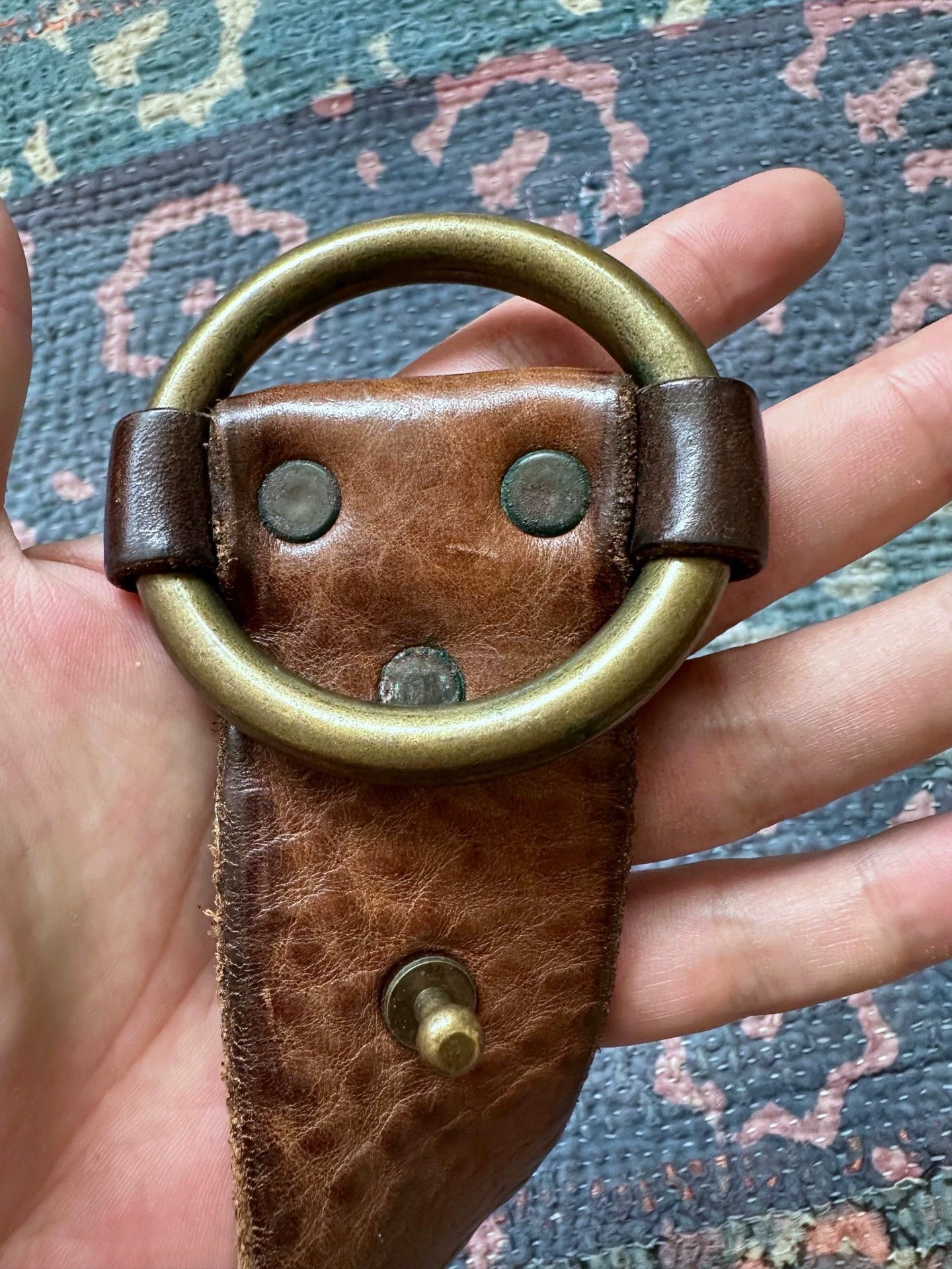 RRL Ralph Lauren rrl Made in Italy Round Buckle Belt 32 Waist 113cm Size ONE SIZE - 4 Thumbnail