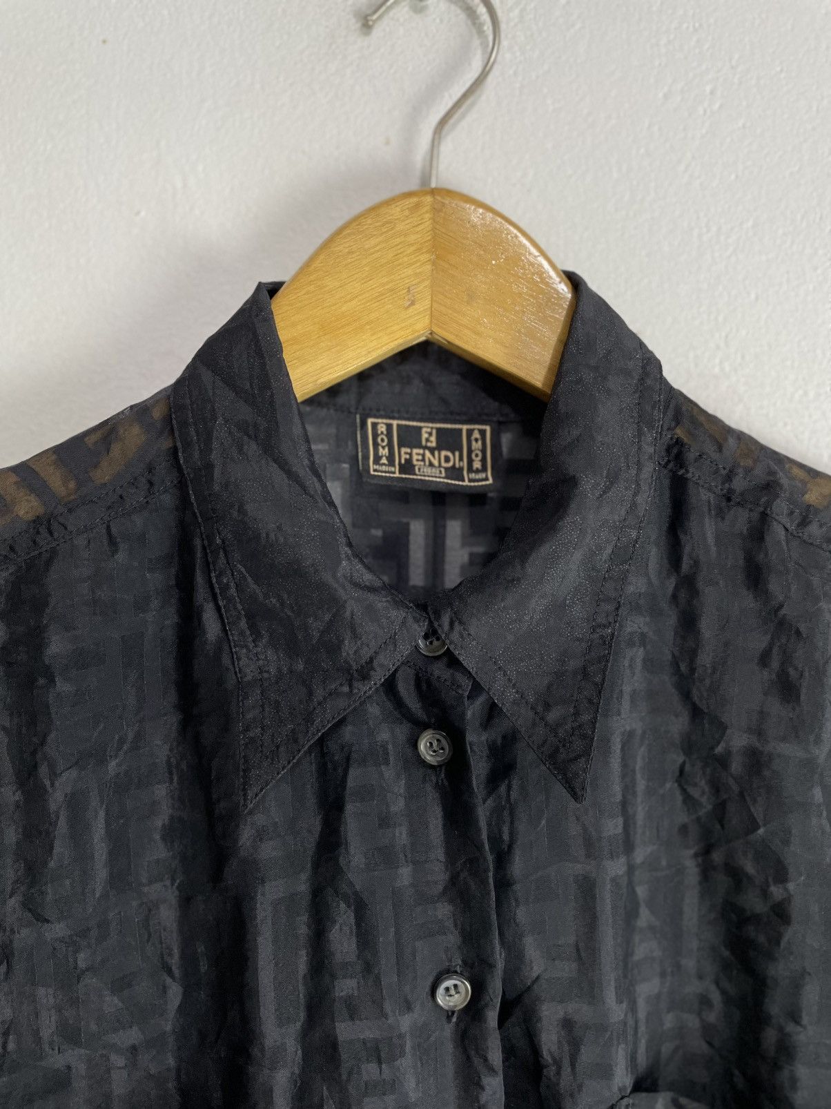 Fendi Fendi monogram transparent shirt Size US L / EU 52-54 / 3 - 2 Thumbnail