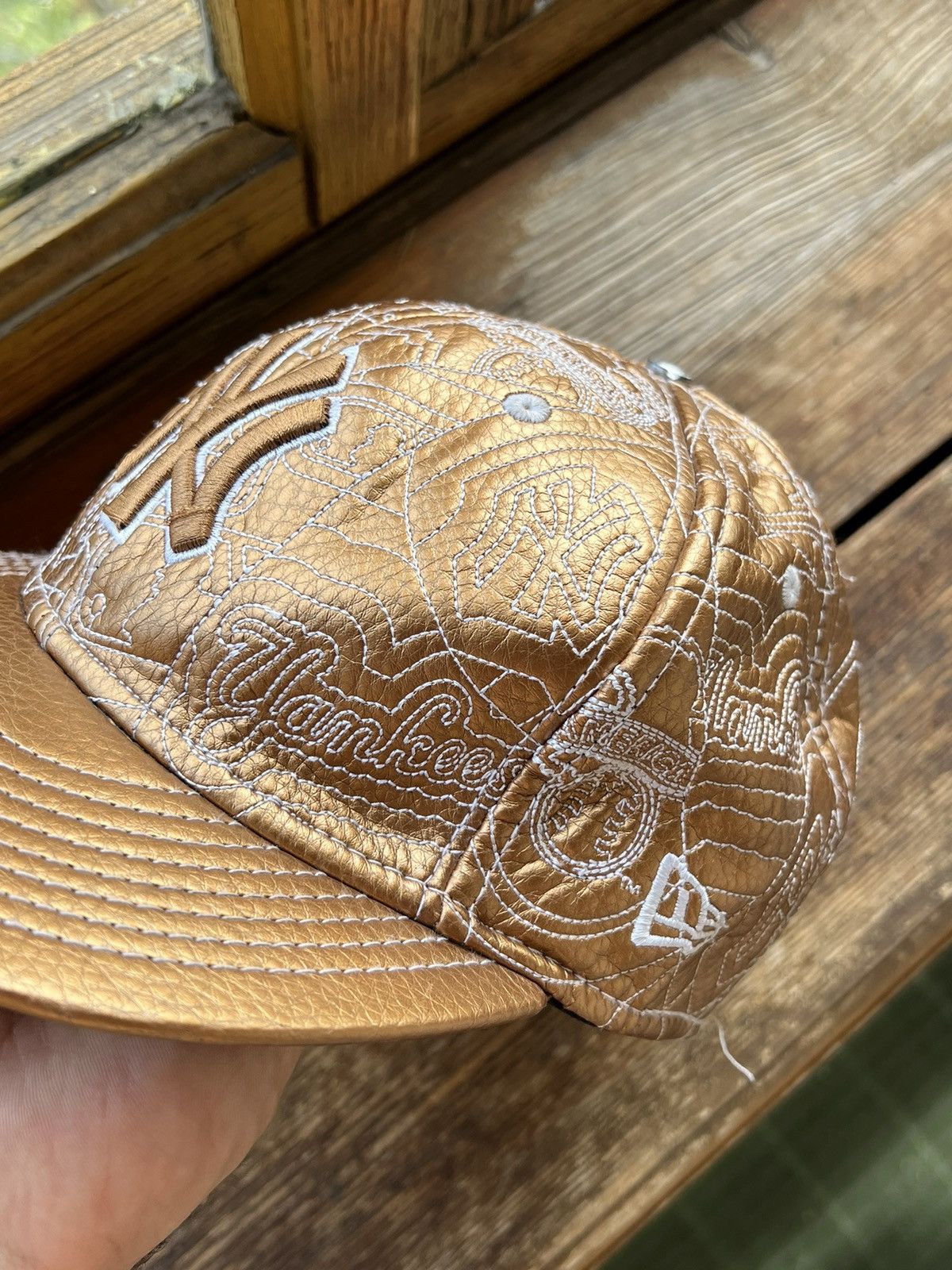 New Era Vintage Leather New York Yankees Cap New Era Y2K Size ONE SIZE - 5 Thumbnail