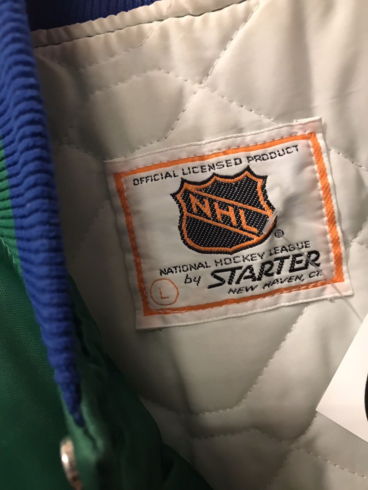NHL × Starter × Vintage Rare Vintage 90s Hartford Whalers satin jacket Size US L / EU 52-54 / 3 - 5 Thumbnail