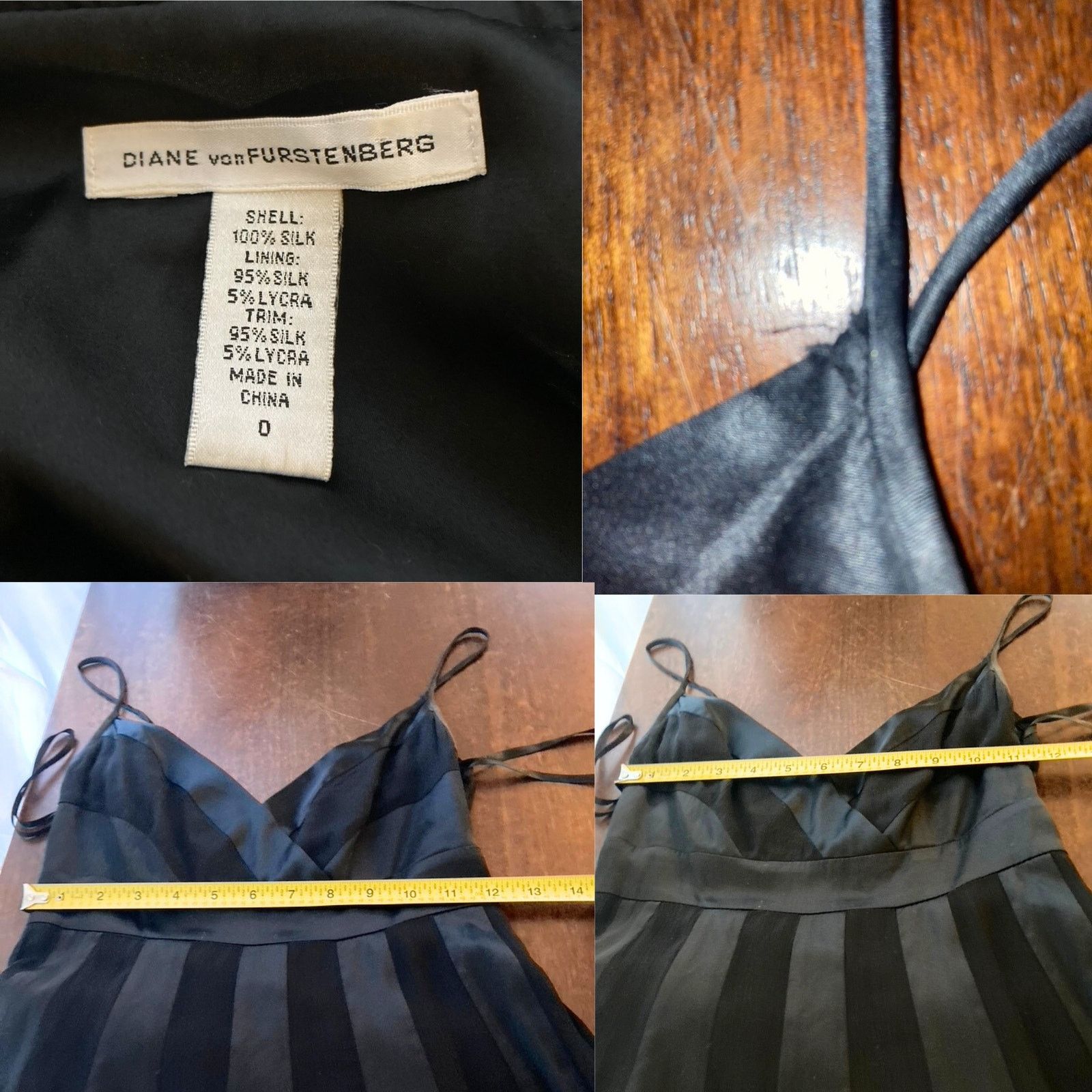 Diane von Furstenberg Diane Von Furstenberg Black Silk "ROMA" Fit & Flare Dress Size XS / US 0-2 / IT 36-38 - 7 Thumbnail