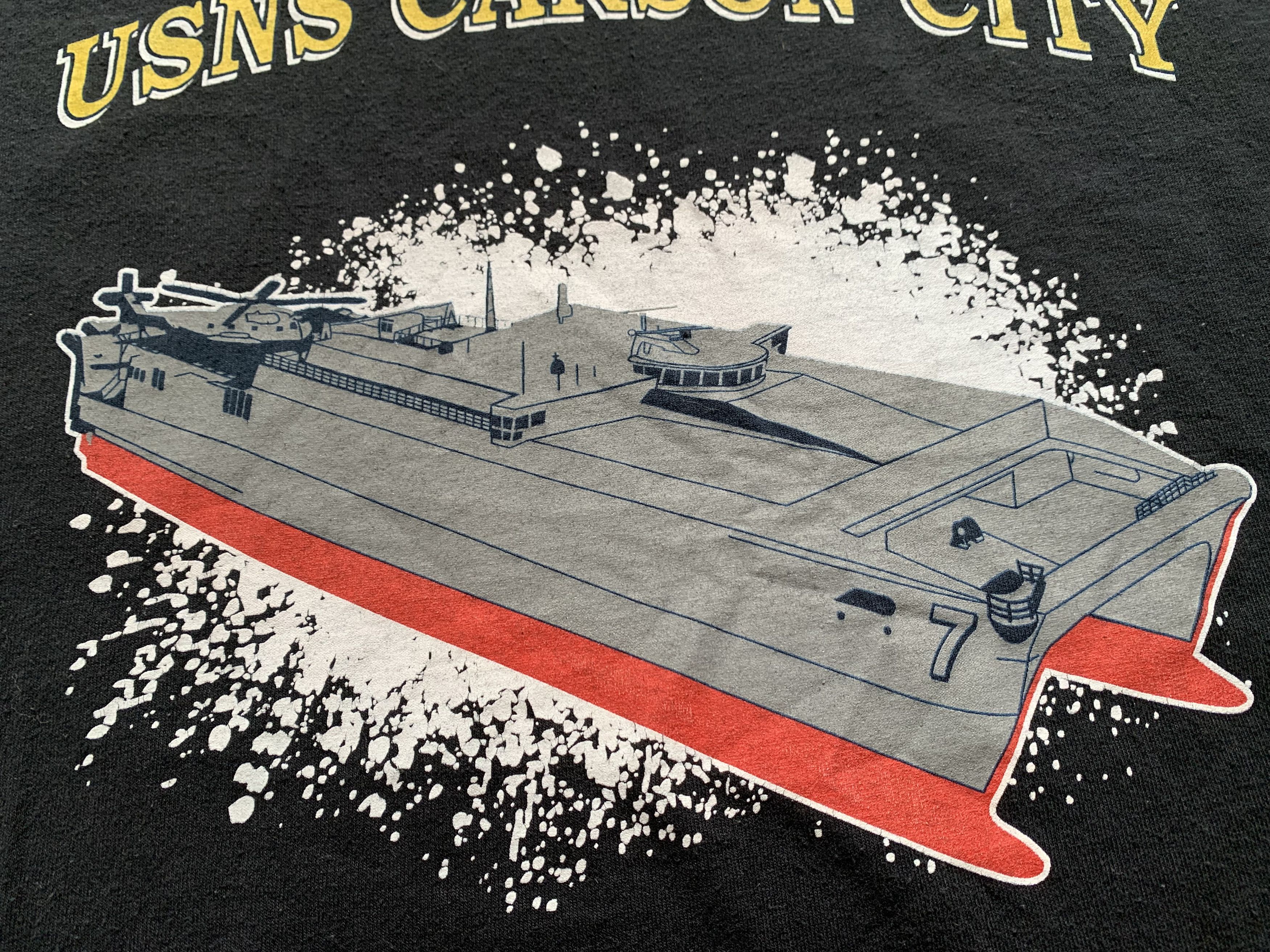 Jerzees × Vintage Vintage 90s Jerzees USNS Carson City T EPF 7 T-Shirt Size US XL / EU 56 / 4 - 7 Thumbnail