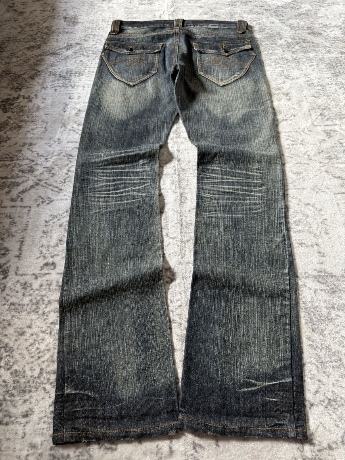 In The Attic In The Attic Japan Mud Earthy Wash Paneled Gun Pocket Jeans Size US 30 / EU 46 - 2 Thumbnail