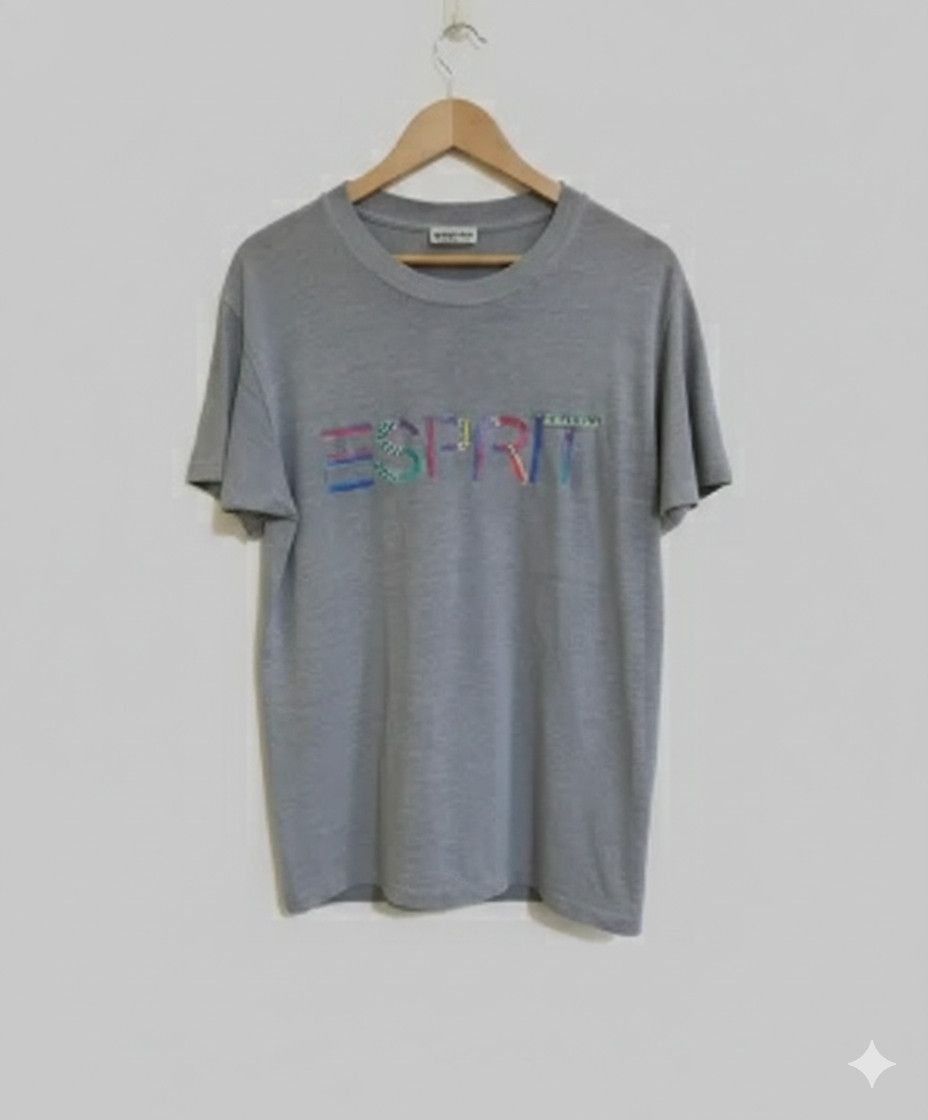 Esprit Vintage Esprit Embroidered Logo T-Shirt - Grey Size US L / EU 52-54 / 3 - 1 Thumbnail