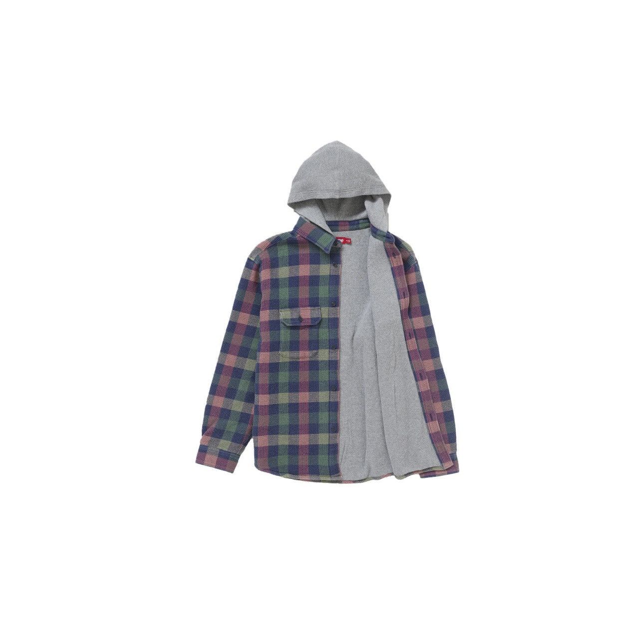 ★24AW WEEK10★Supreme Waffle Plaid Hooded Shirt Supreme Waffle Plaid Hooded Shirt Multicolor Men's - FW24 - US