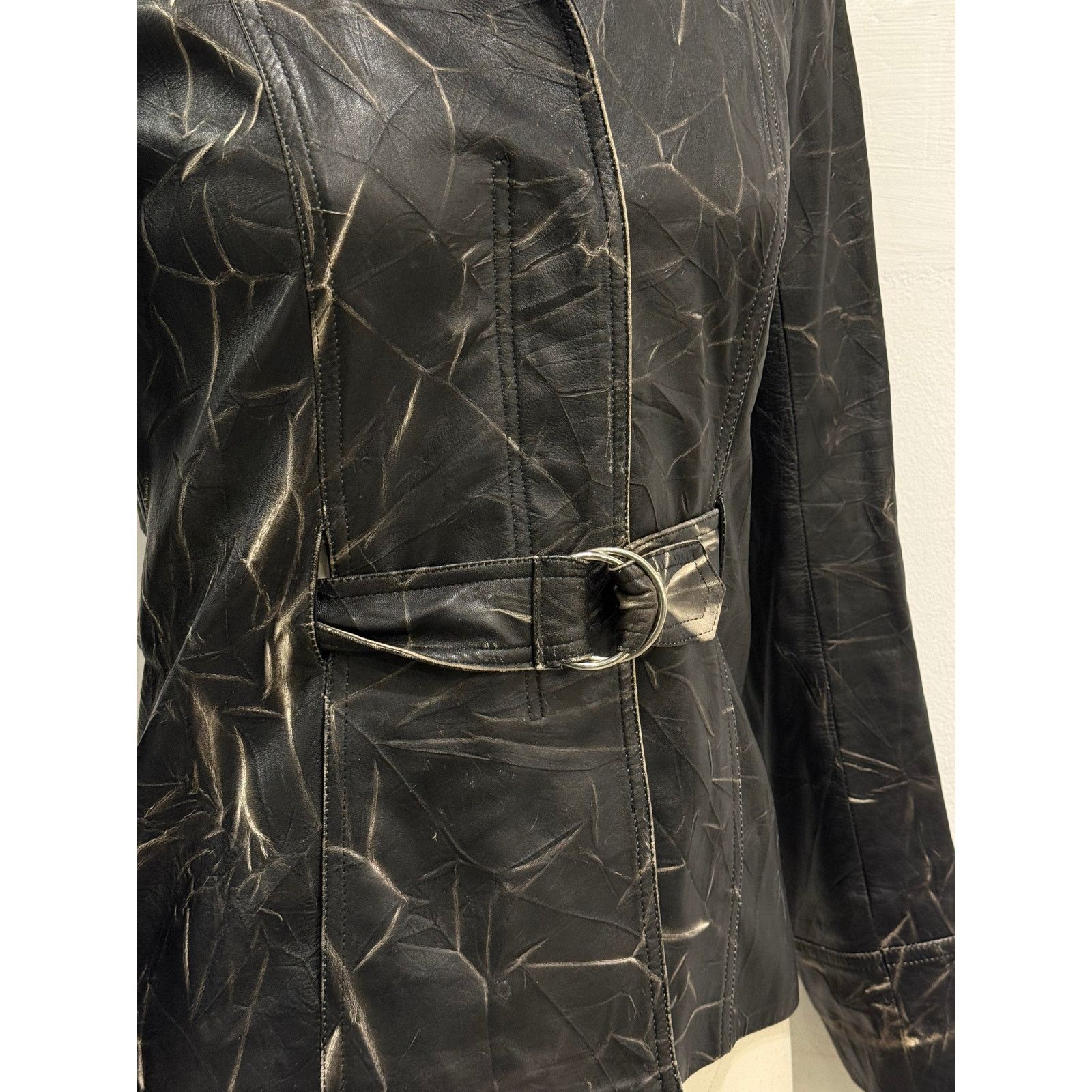 plein sud 2000s Plein Sud dyed effect distressed leather jacket Size S / US 4 / IT 40 - 8 Thumbnail