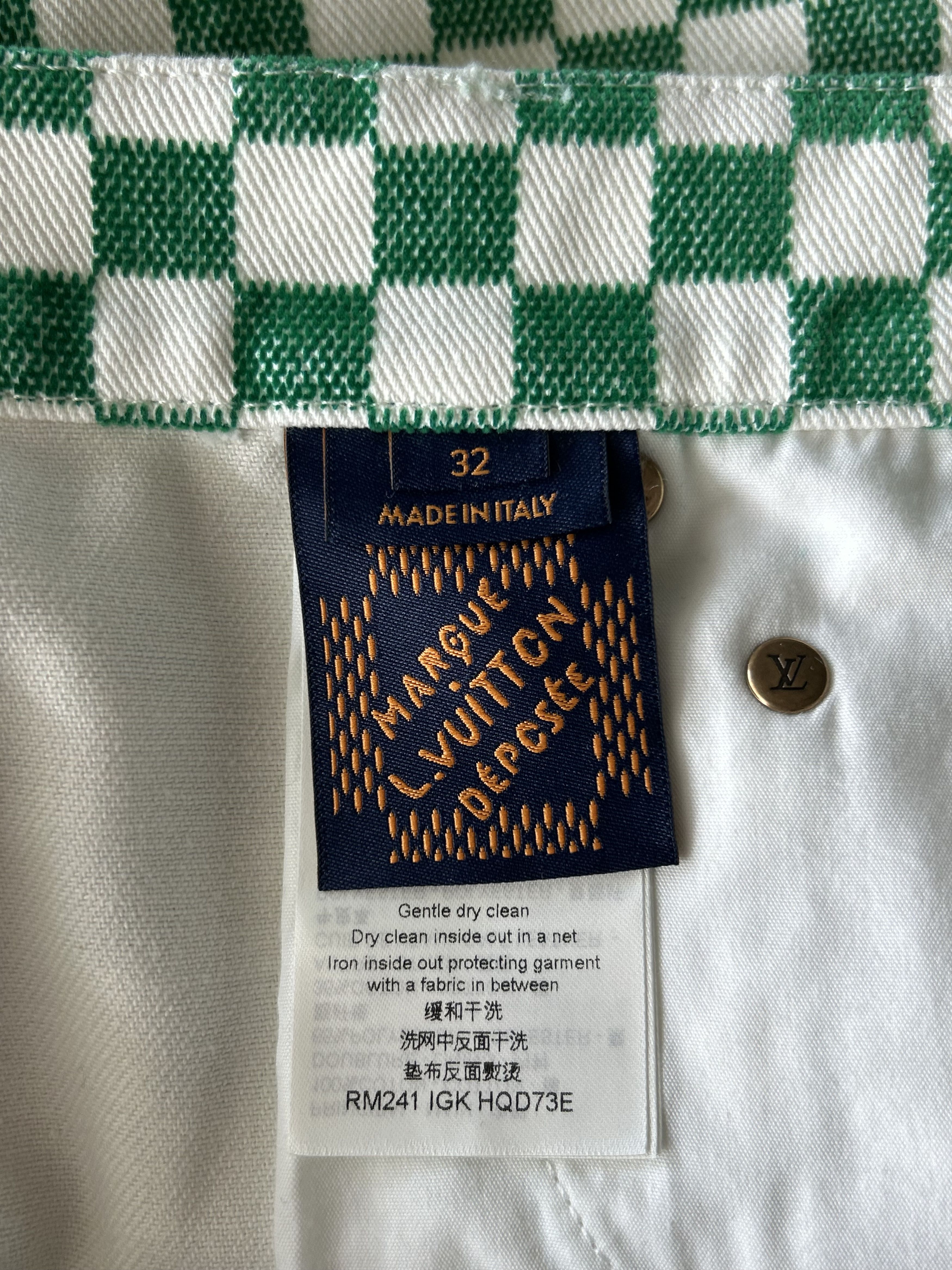 Louis Vuitton Louis Vuitton Green & White Damier Jeans Size US 44 / EU 60 - 4 Thumbnail
