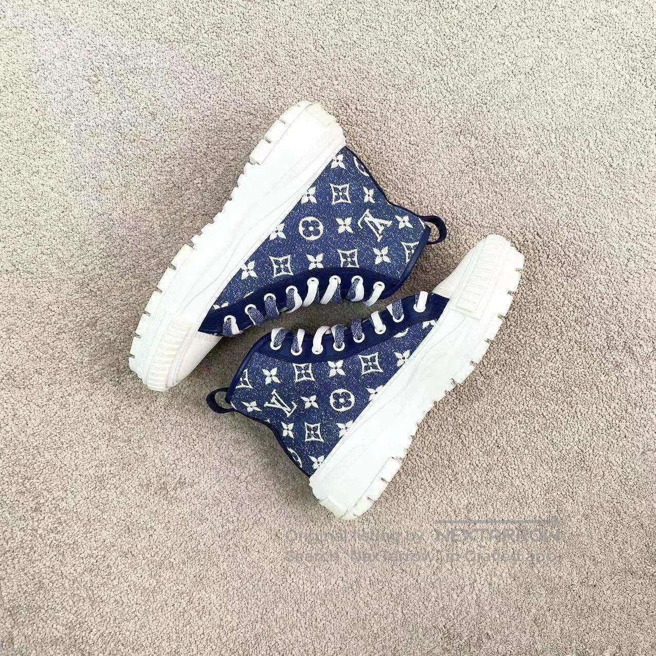 Louis Vuitton Louis Vuitton Presbyopia denim high-top canvas shoes| Size US 6 / IT 36 - 3 Thumbnail