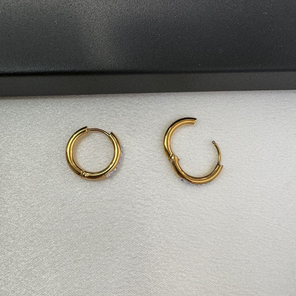 Other CZ Small Hoop Earrings for Men Women Hip Hop Unisex Style Size ONE SIZE - 3 Thumbnail
