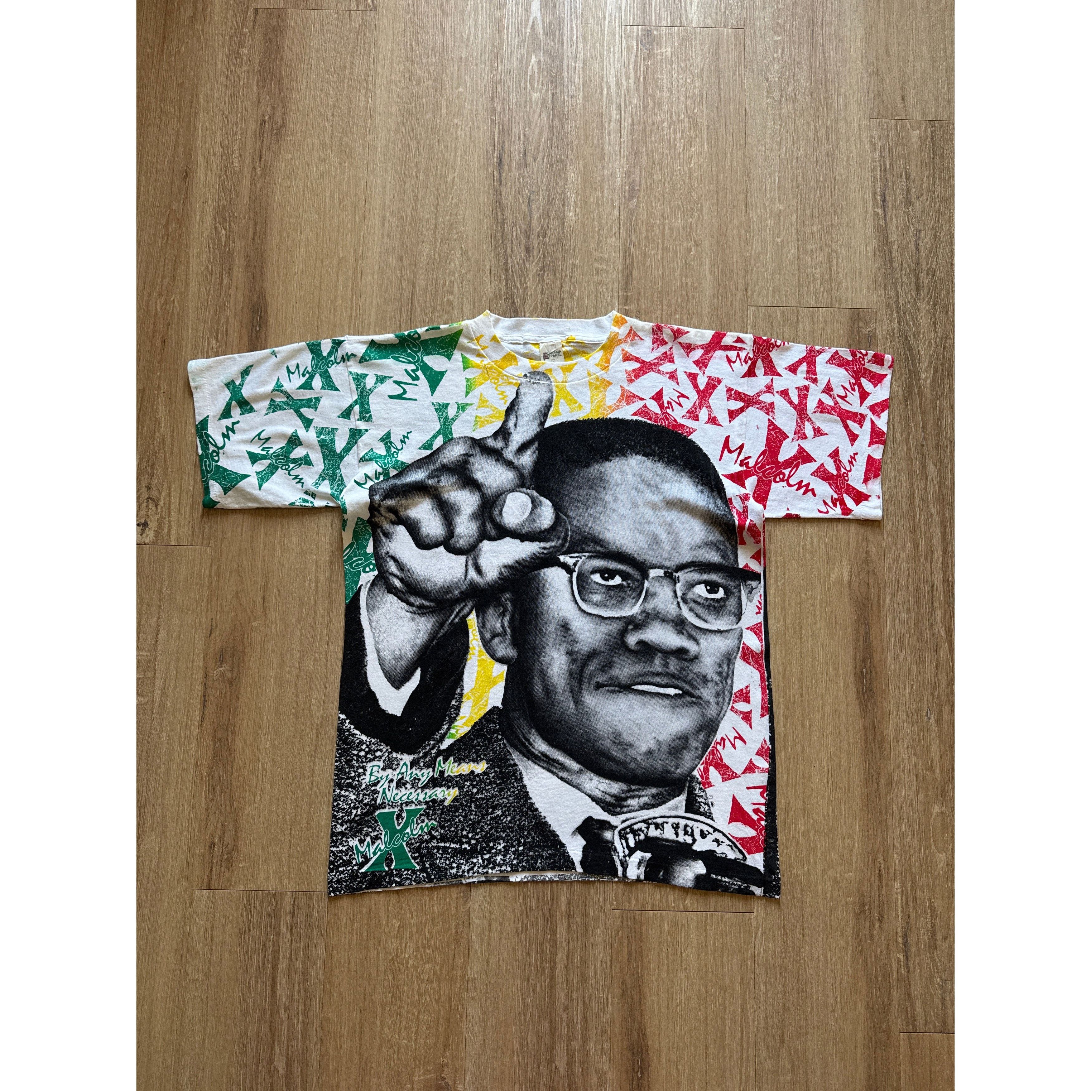 Other Vintage Malcolm X By Any Means Necessary All Over Print Tee Size US L / EU 52-54 / 3 - 1 Thumbnail
