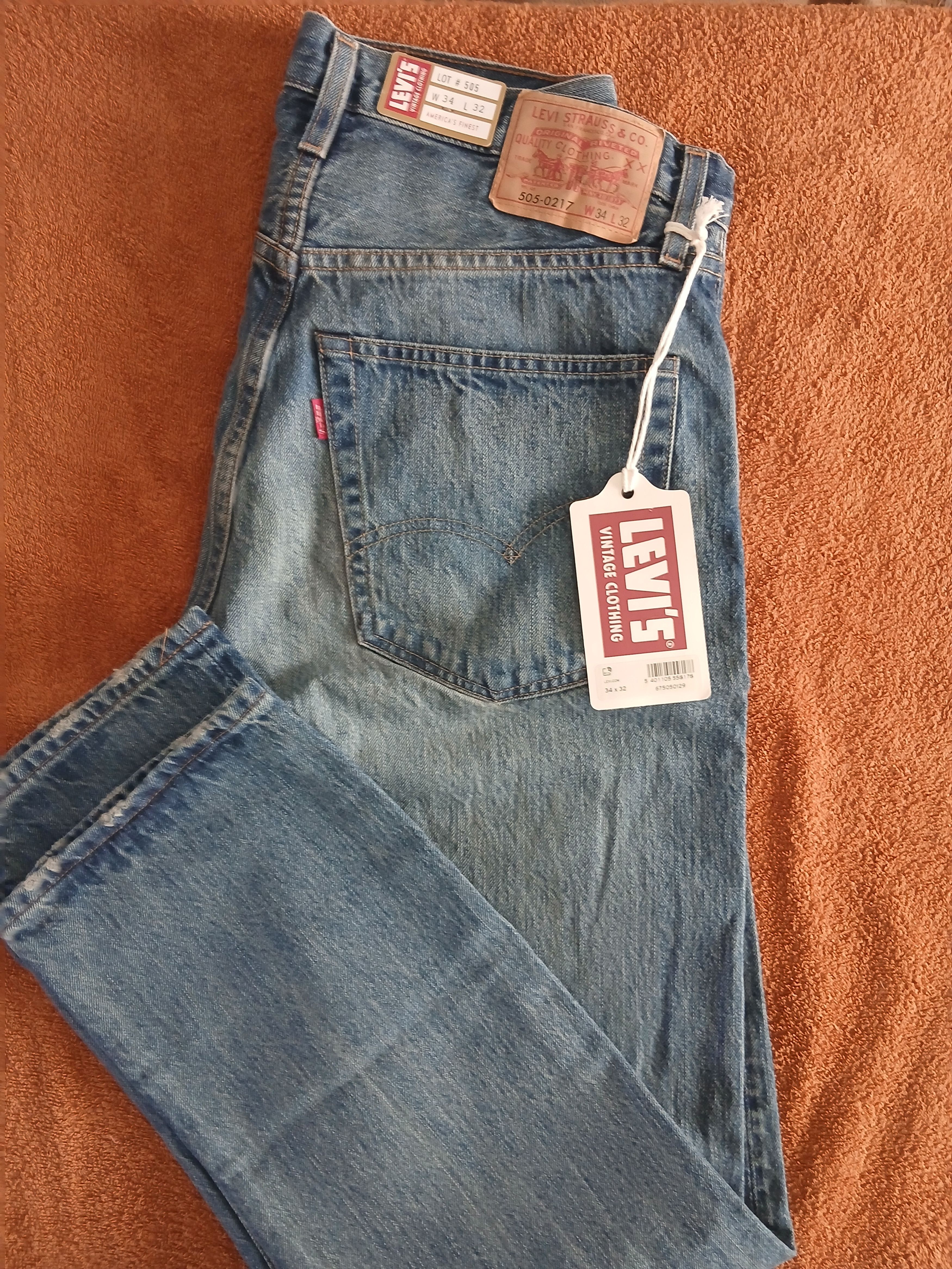 Levi's Vintage Clothing 1967 505® Regular Fit Selvedge Men's Jeans Size US 34 / EU 50 - 1 Thumbnail