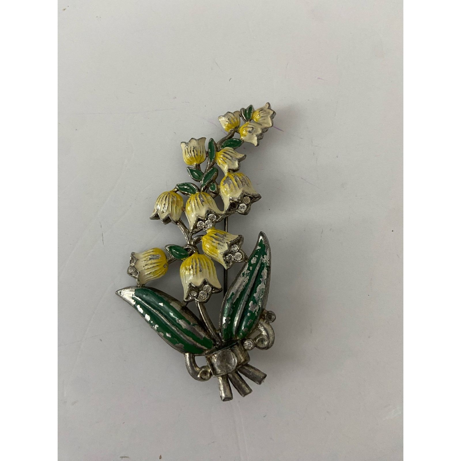Vintage Vintage yellow lily of the valley brooch Size ONE SIZE - 1 Thumbnail