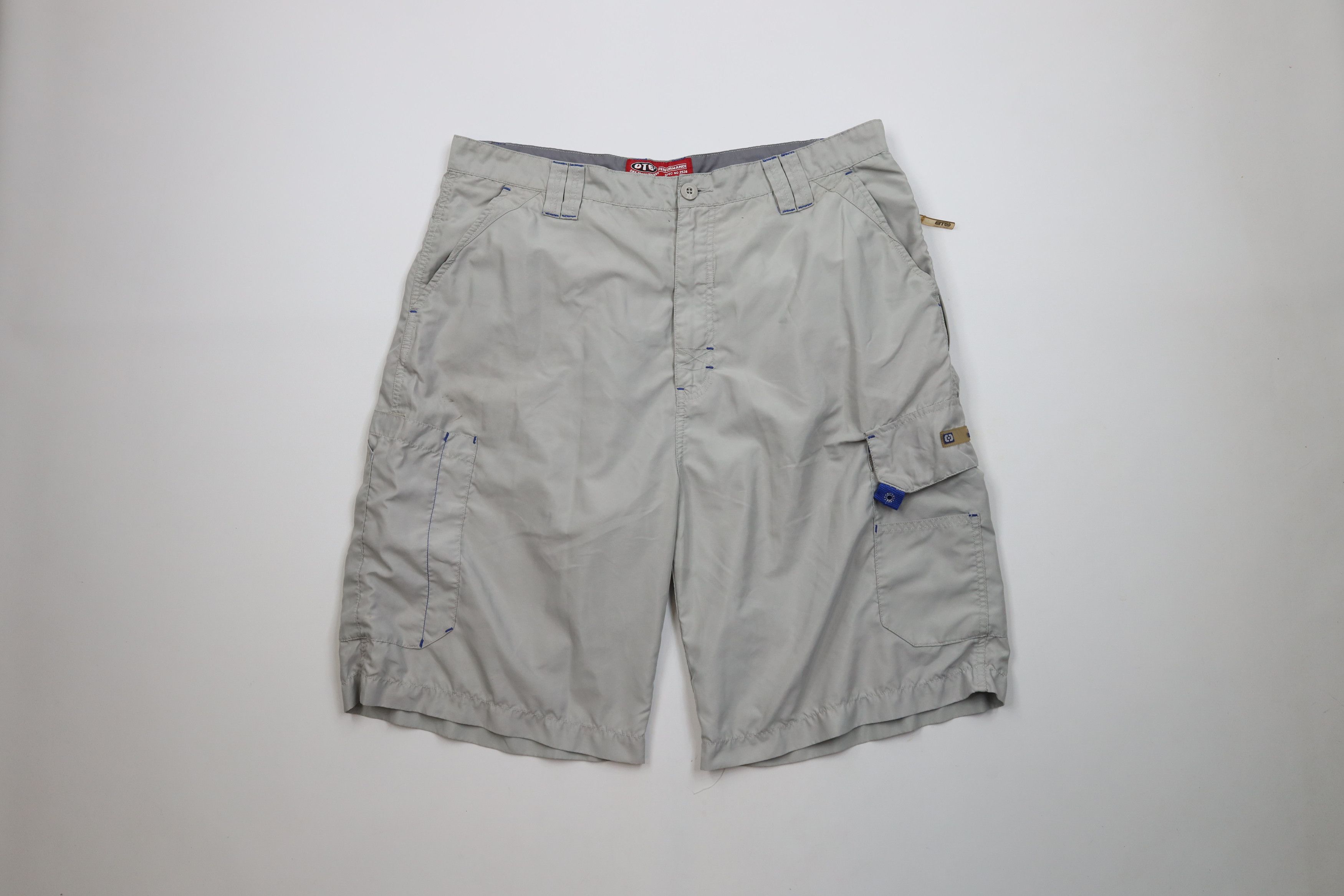 Vintage Vintage 90s Streetwear Fit Microfiber Cargo Shorts Gray Size US 38 / EU 54 - 1 Thumbnail