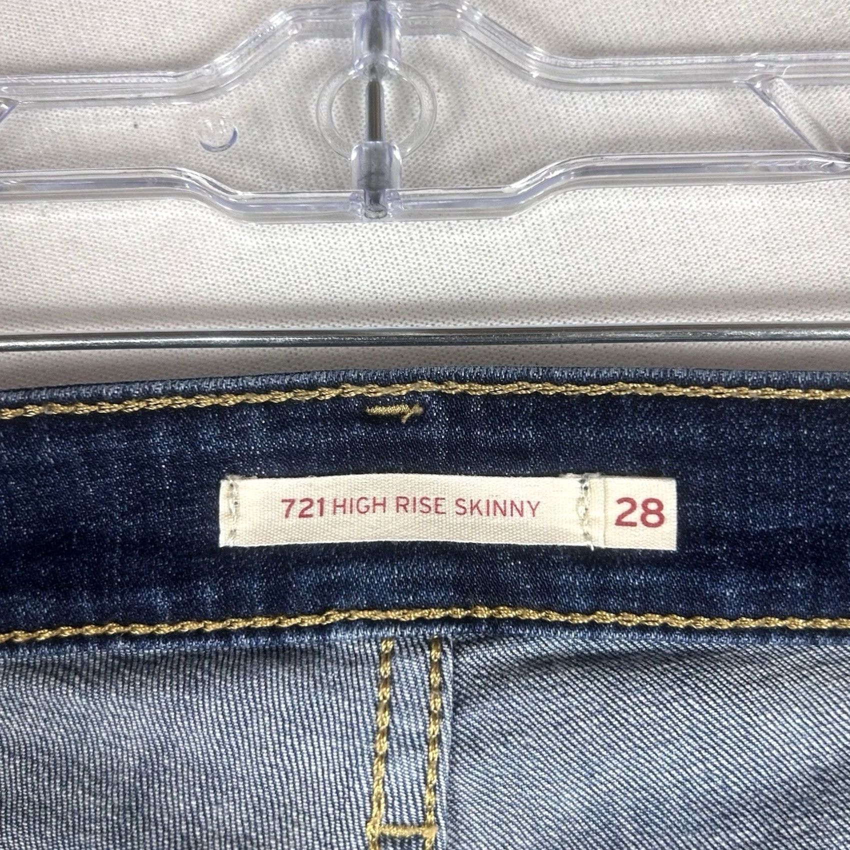 Levi's Levi’s 721 High Rise Skinny Jeans Womens 28 Blue Denim Casual 30" Inseam Size 28" / US 6 / IT 42 - 5 Thumbnail