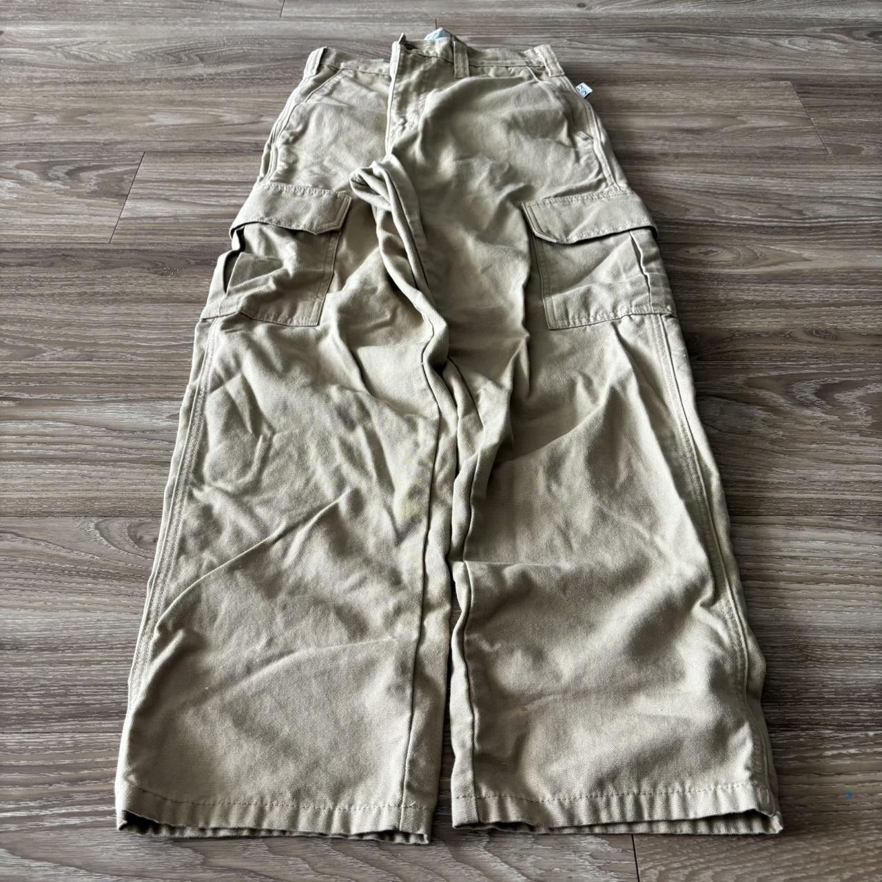 Vintage Crazy Vintage Y2K/2000s Khaki Workwear Essential Cargo Pants! 29x30 Size US 29 - 3 Thumbnail