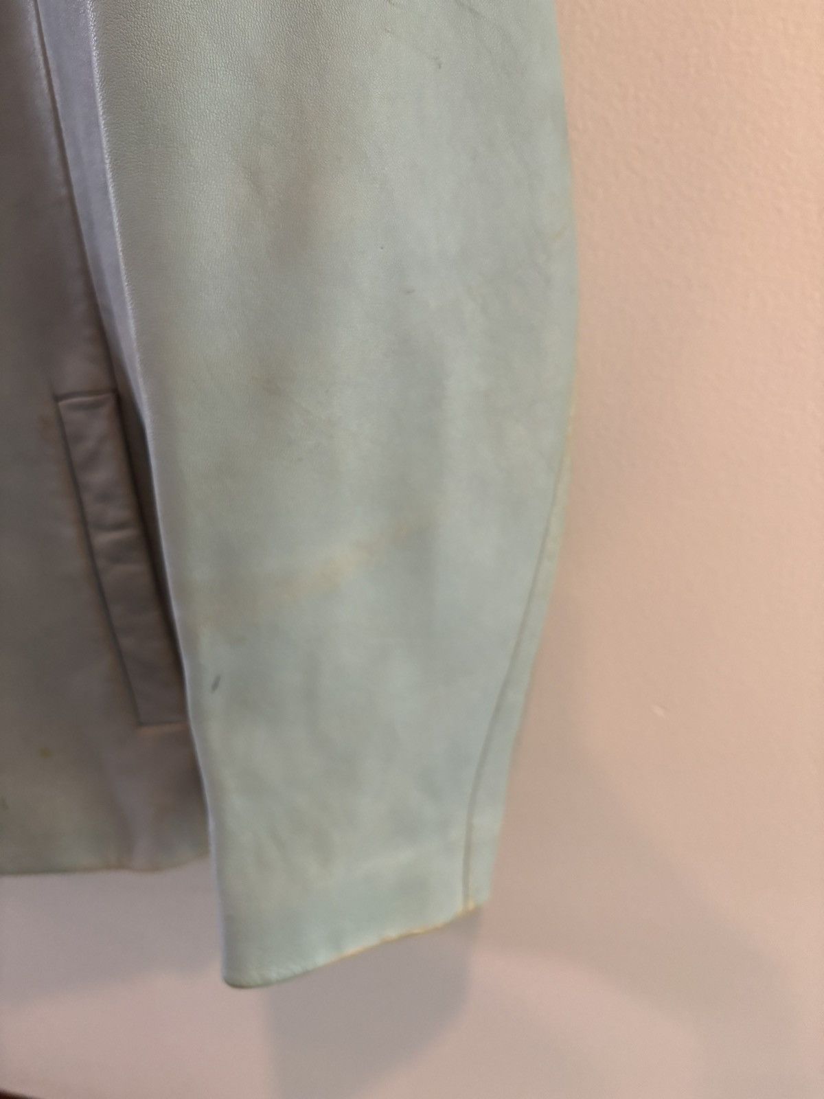Liz Claiborne Vintage Liz Claiborne Stained Light Blue Leather Jacket Size L / US 10 / IT 46 - 5 Thumbnail