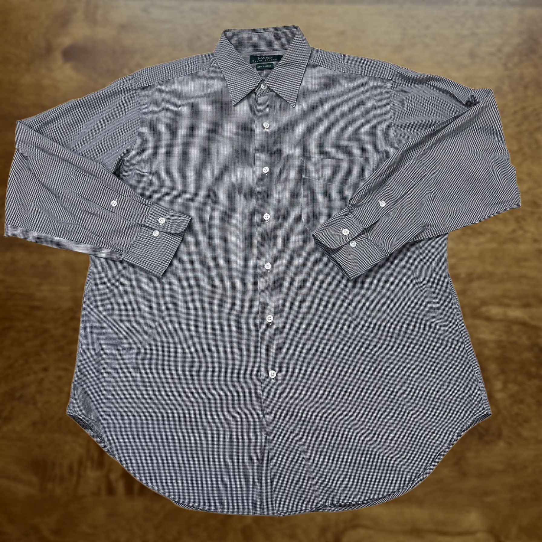 Ralph Lauren Lauren Ralph Lauren Dress Shirt Mens 16 32/33 Gray Gingham Classic Fit Size 42R - 1 Thumbnail