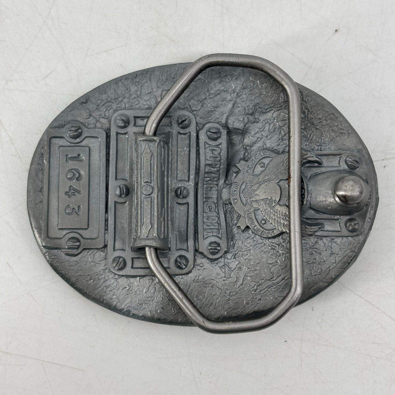 Vintage Great American Belt Buckle Jumping Deer Forest Woods Hunting Size ONE SIZE - 2 Thumbnail