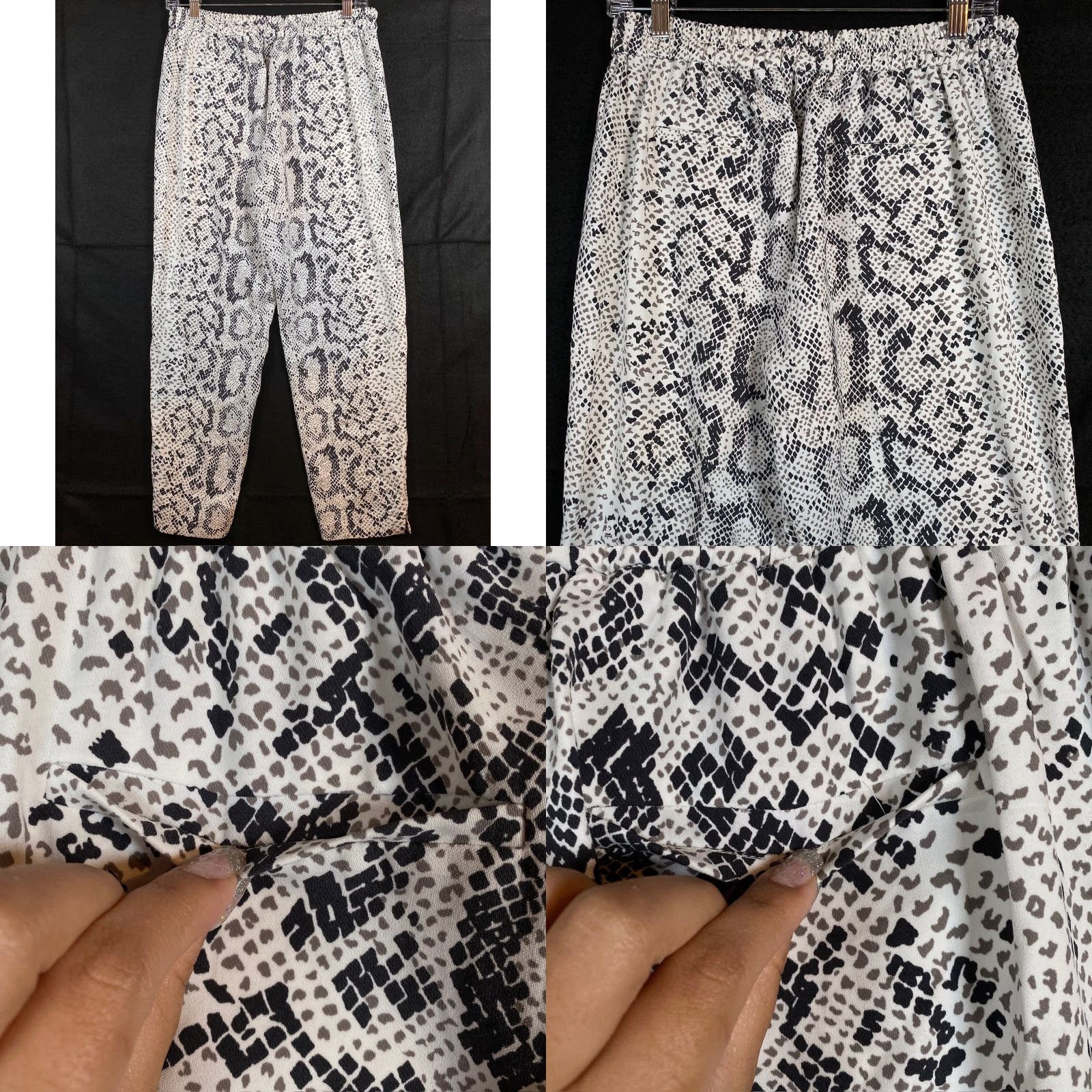 J.Crew VINTAGE J.Crew Pants Snakeskin Print Pull On Elastic Waist Jamie Crop Stretch 6 Size 29" - 8 Thumbnail