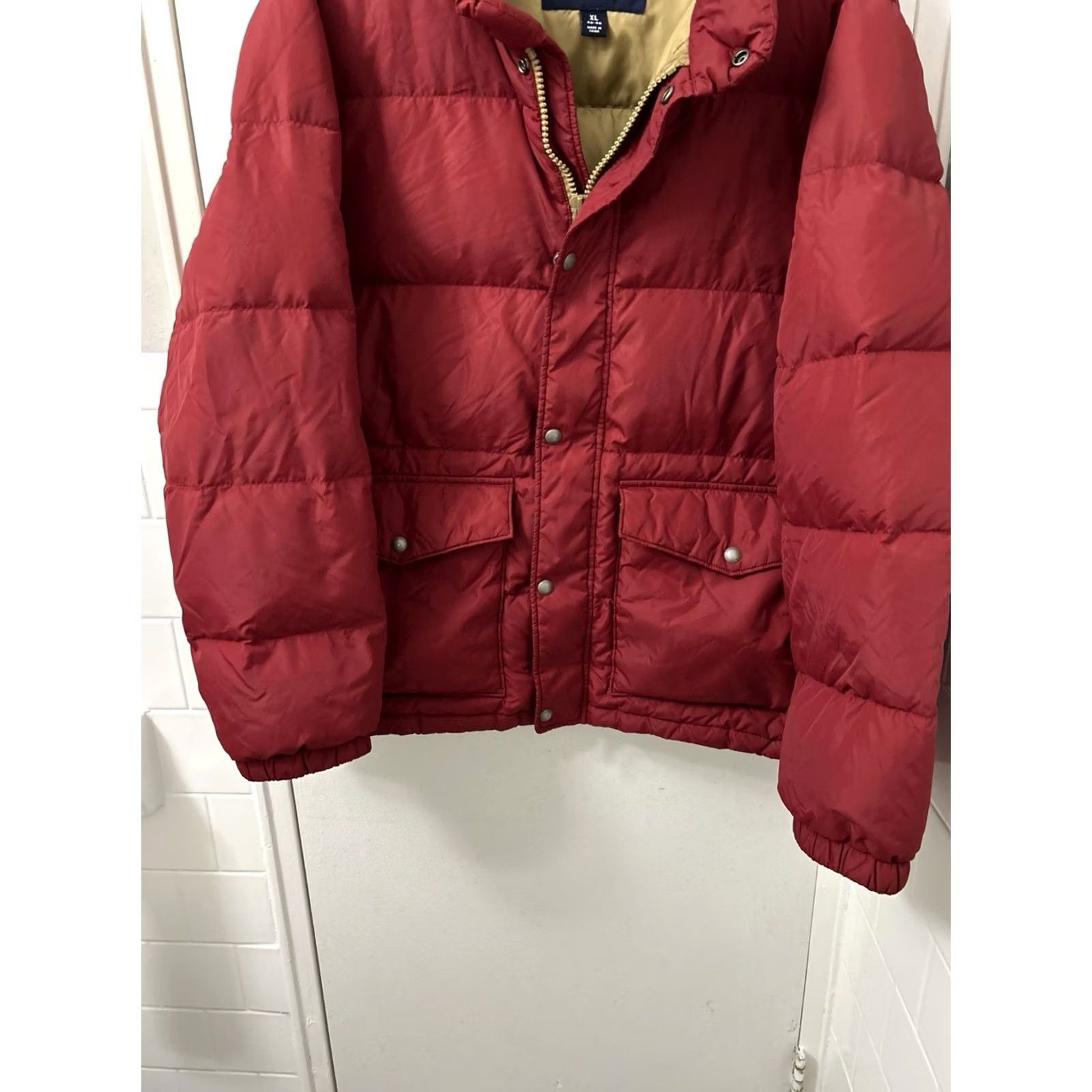 Lands' End VINTAGE Lands' End Down Puffer Jacket Mens XL Red Full Zip Pockets Insulated Coat L/S Size US XL / EU 56 / 4 - 3 Thumbnail