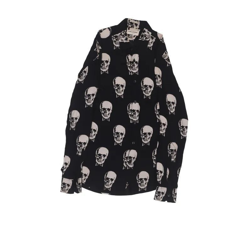 Saint Laurent Paris Yves Saint Laurent Skull Print Long Sleeve Shirt-2507 Size US S / EU 44-46 / 1 - 7 Thumbnail