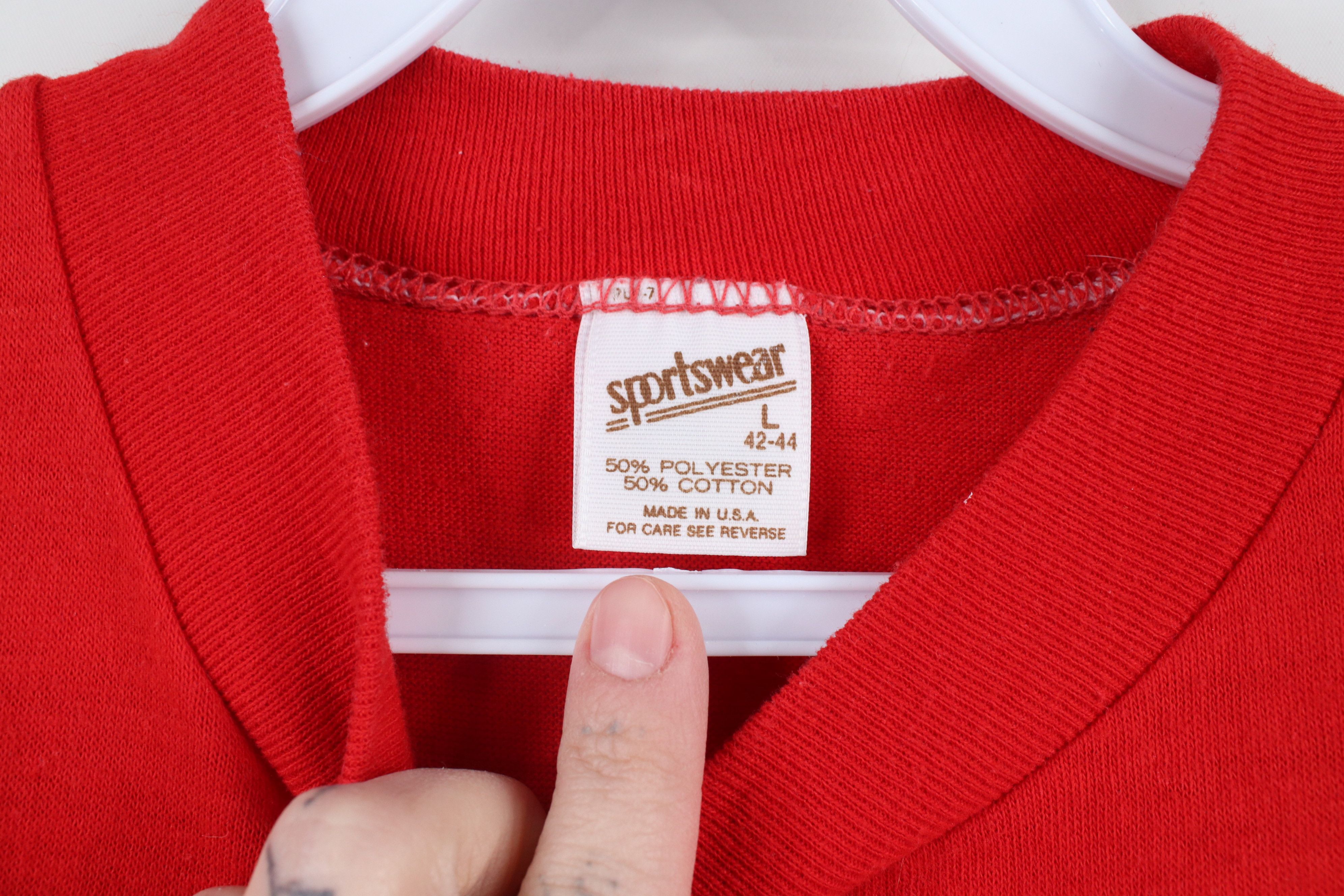 Vintage Vintage 70s In The Hell Is Atlanta Michigan T-Shirt Red USA Size US L / EU 52-54 / 3 - 8 Thumbnail