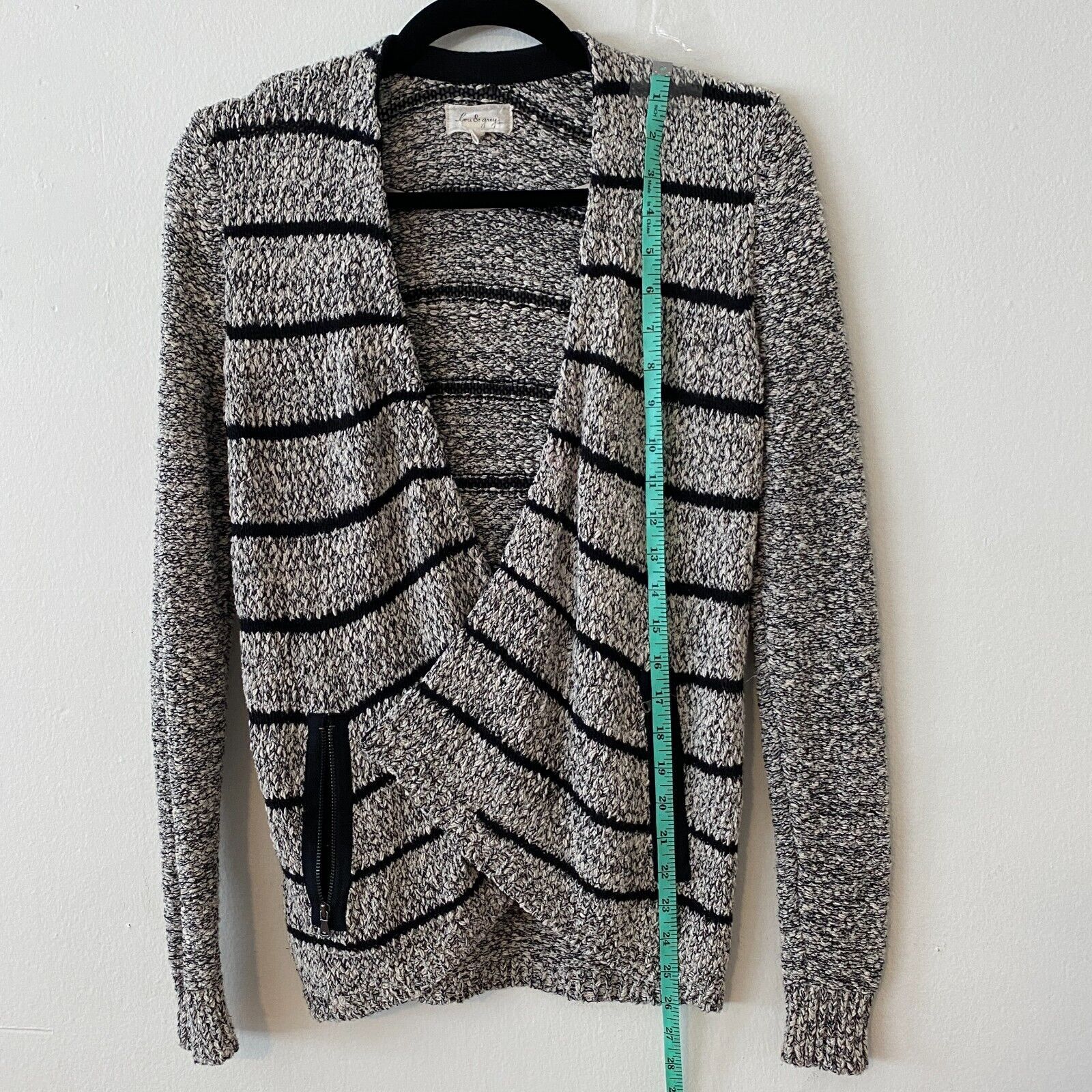 Lou & Grey Lou & Grey Chunky Black Gray Off White Stripe Cardigan XS Size XS / US 0-2 / IT 36-38 - 8 Thumbnail