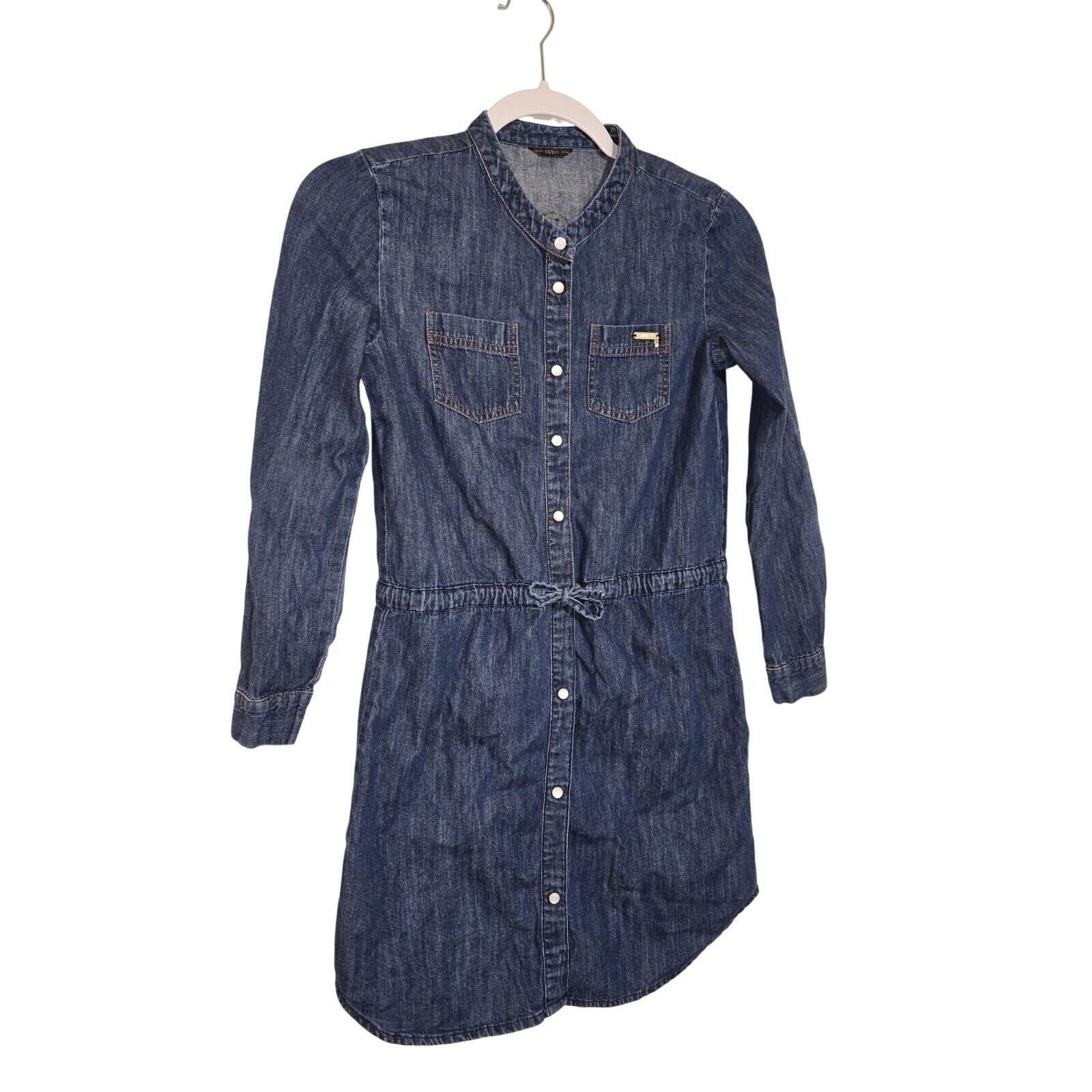 Guess GUESS Girls' Big Roll Sleeve Denim Dress Size 12 Size ONE SIZE - 1 Thumbnail