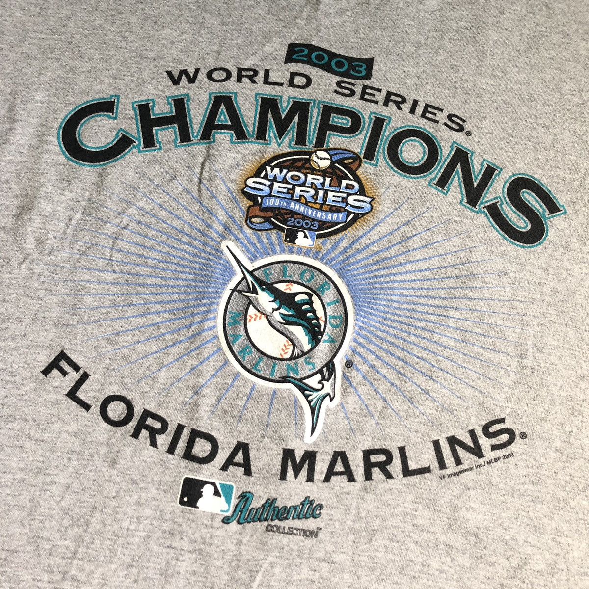 Lee Vintage 2003 Florida Marlins World Series Champions Logo Tee Size US XL / EU 56 / 4 - 3 Thumbnail
