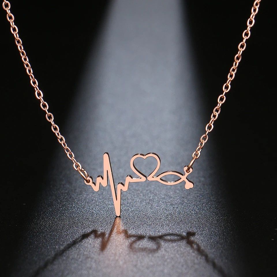 Jewelry Stethoscope Heartbeat Best Necklace Women Love Heart Size ONE SIZE - 1 Thumbnail