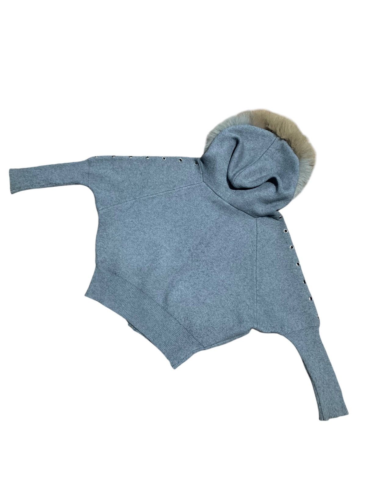 14th Addiction Japanese heavyweight knit eyelet batwing fur hoodie Size US L / EU 52-54 / 3 - 7 Thumbnail