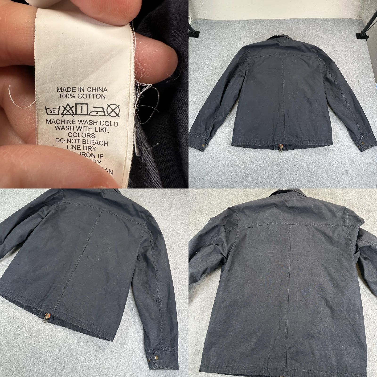 Vintage Jack Spade Jacket Mens L Blue Waxed Cotton Canvas Full Zip Outdoor M231 Windbreaker Weathergear Pockets Zipped 100% Cotton" Size US L / EU 52-54 / 3 - 9 Thumbnail