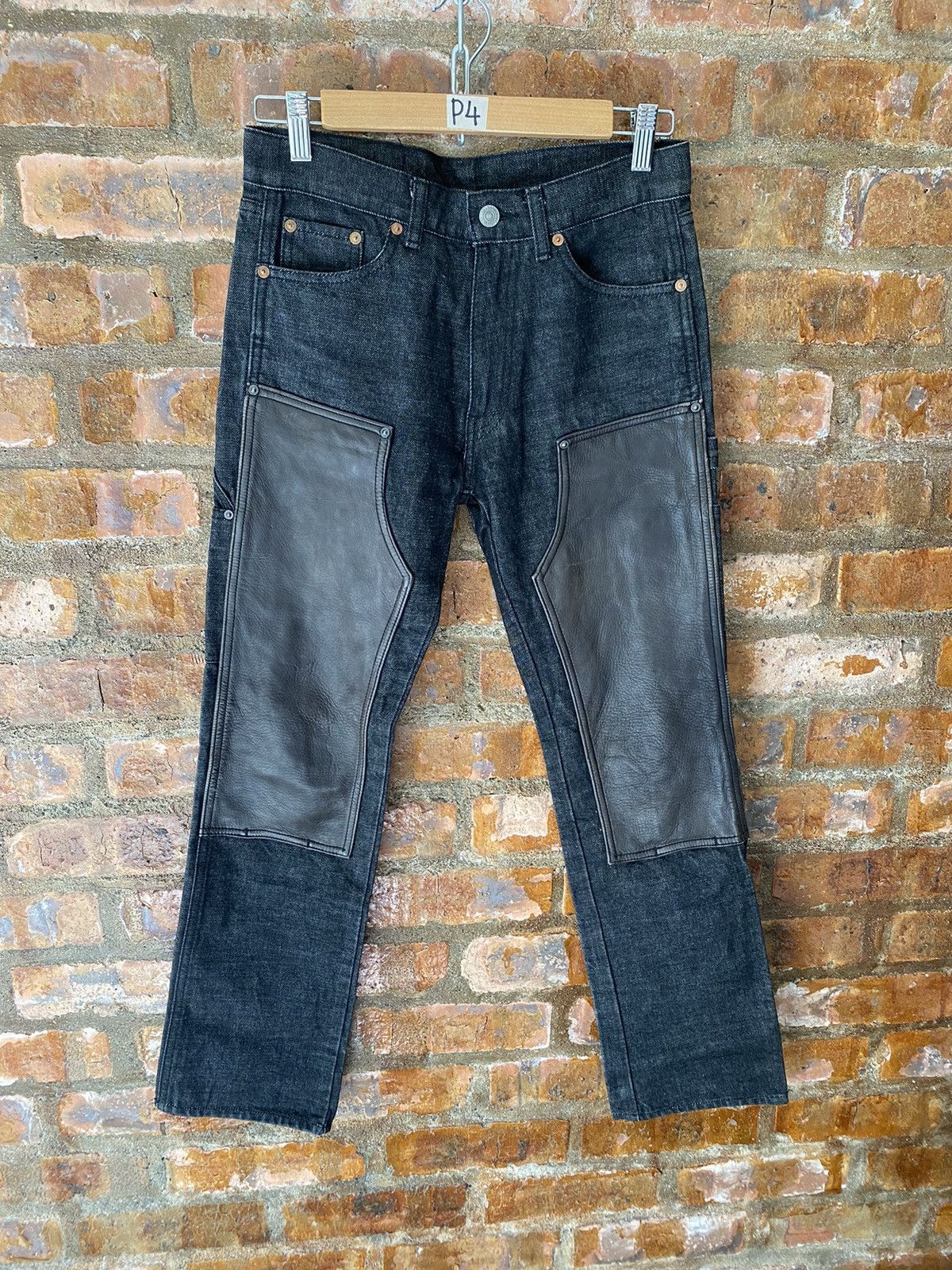 Isamu Katayama Backlash 2000s Tokyo Jeans Leather Double knee carpenter pants Size US 28 / EU 44 - 2 Thumbnail