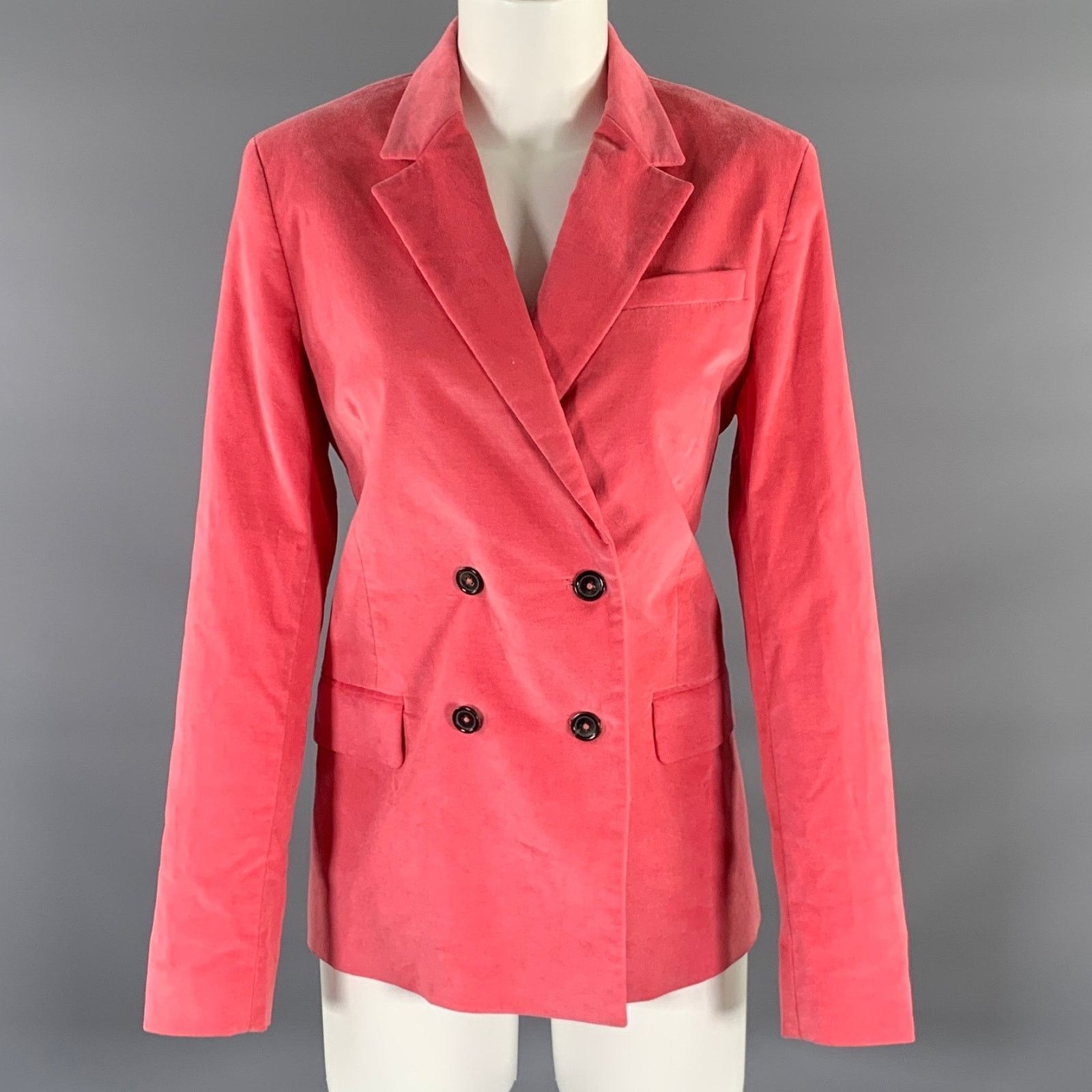 Paul Smith PS by PAUL SMITH Size M Pink Cotton / Elastane Velvet Jacket Size M / US 6-8 / IT 42-44 - 1 Thumbnail
