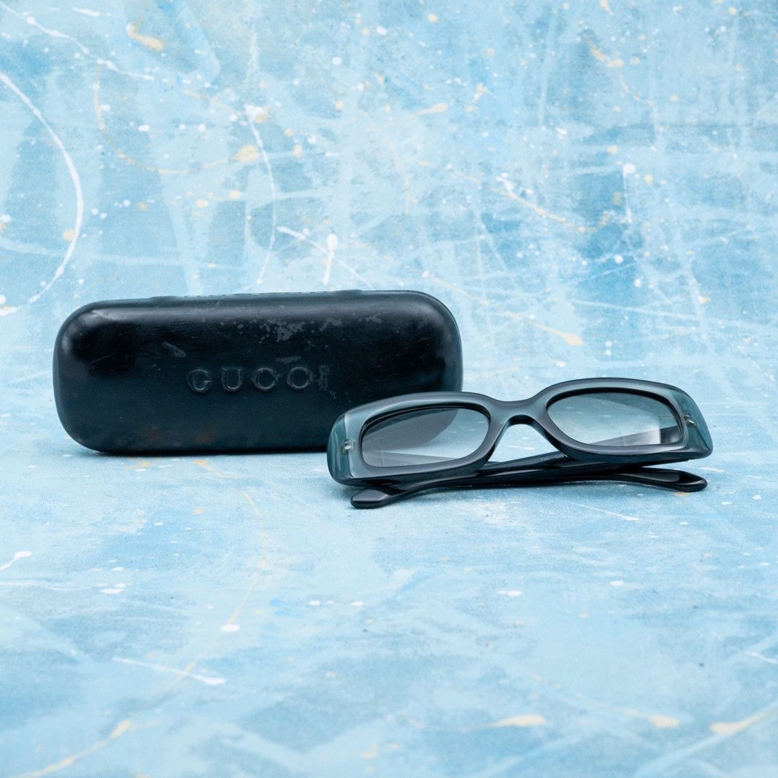 Gucci × Vintage Vintage gucci logo rectangular transparent green sunglasses Size ONE SIZE - 7 Thumbnail