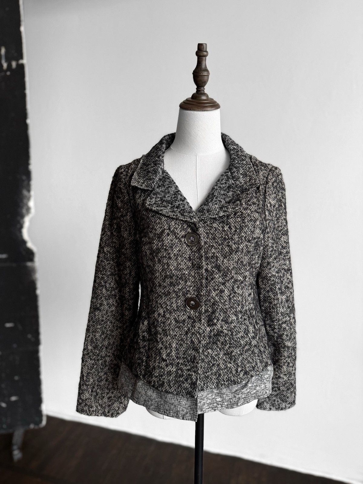 DOROTHEE SCHUMACHER Dorothe Schumacher Tweed Knit Button Front Blazer Jacket Size L / US 10 / IT 46 - 1 Thumbnail