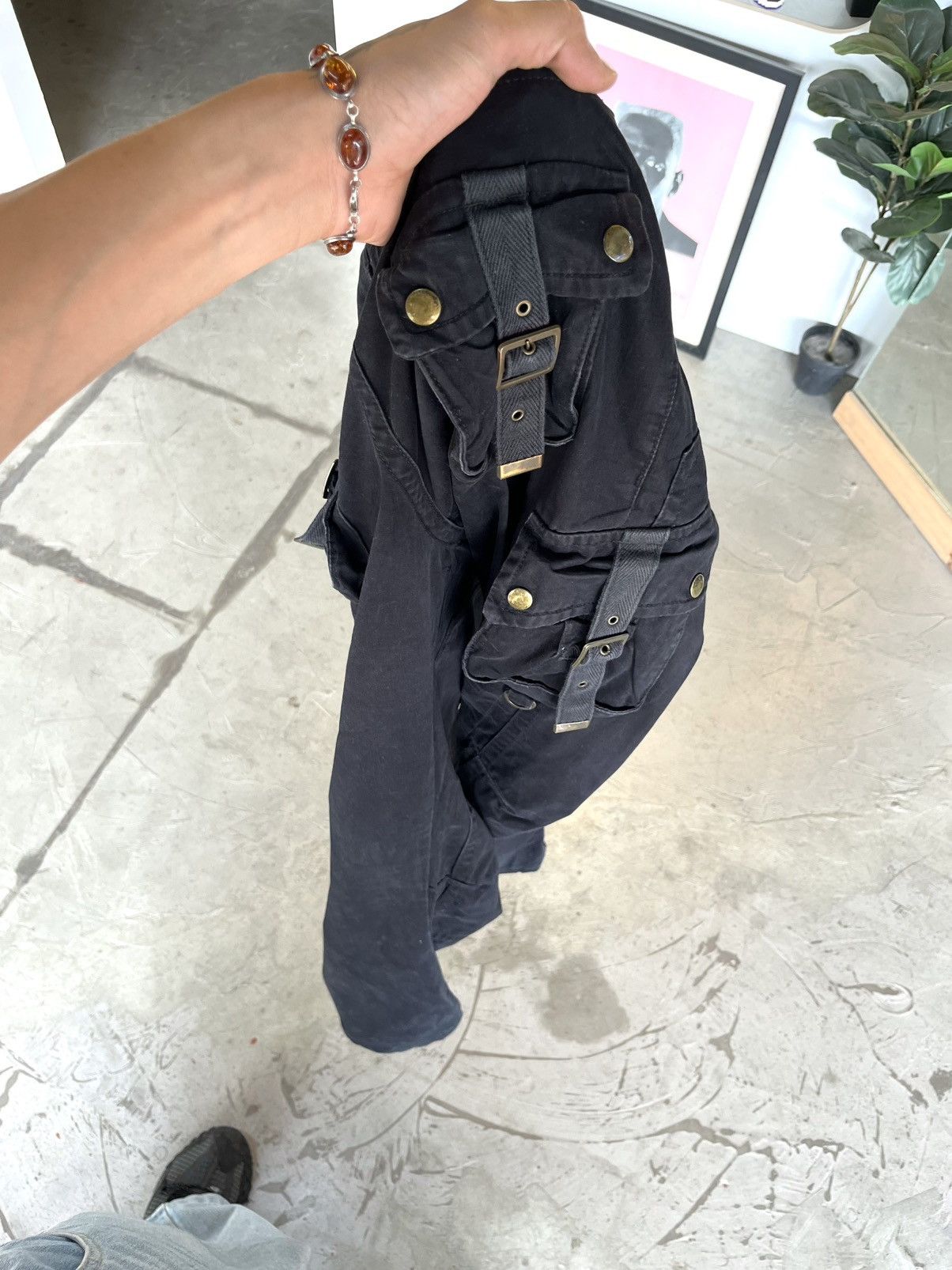 Tete Homme Tete Homme black cargo flare leg pants style LGB Size US 32 / EU 48 - 13 Thumbnail