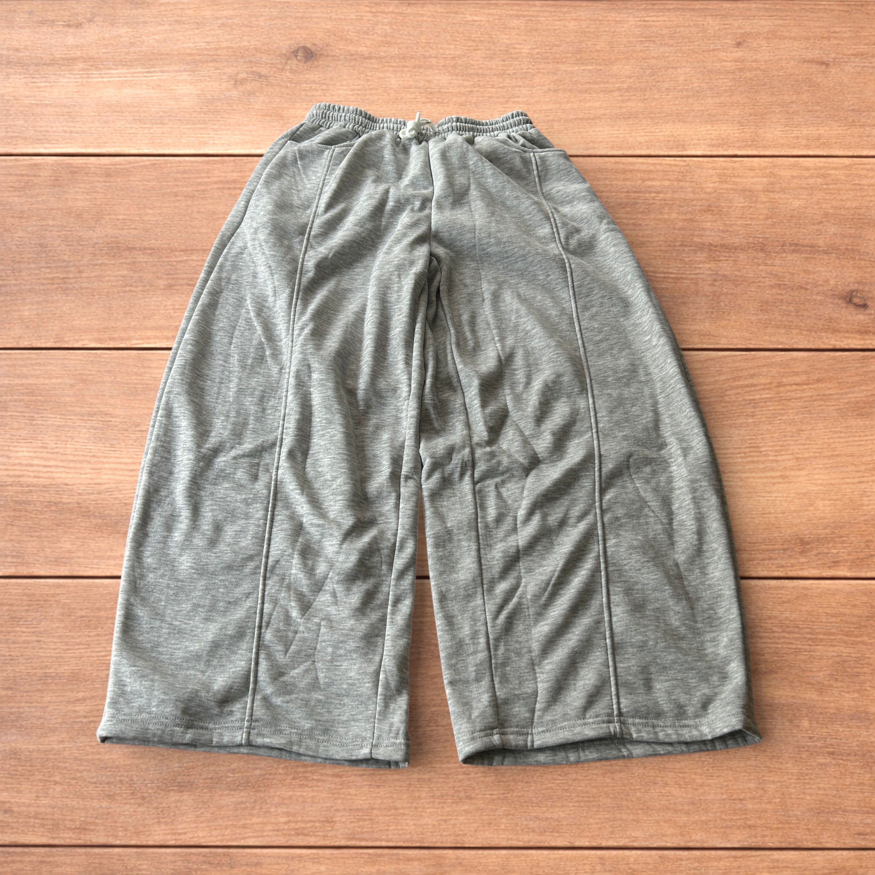Japanese Brand Super baggy wide leg Korean joggers in marl grey. Size US 34 / EU 50 - 1 Thumbnail
