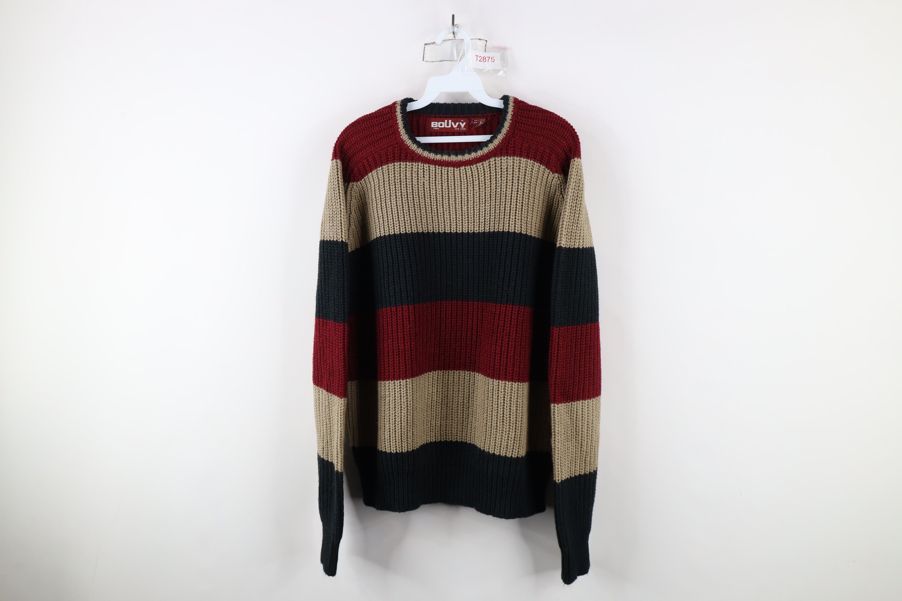 Vintage Vintage 90s Streetwear Block Chunky Ribbed Knit Sweater Size XL / US 12-14 / IT 48-50 - 1 Thumbnail