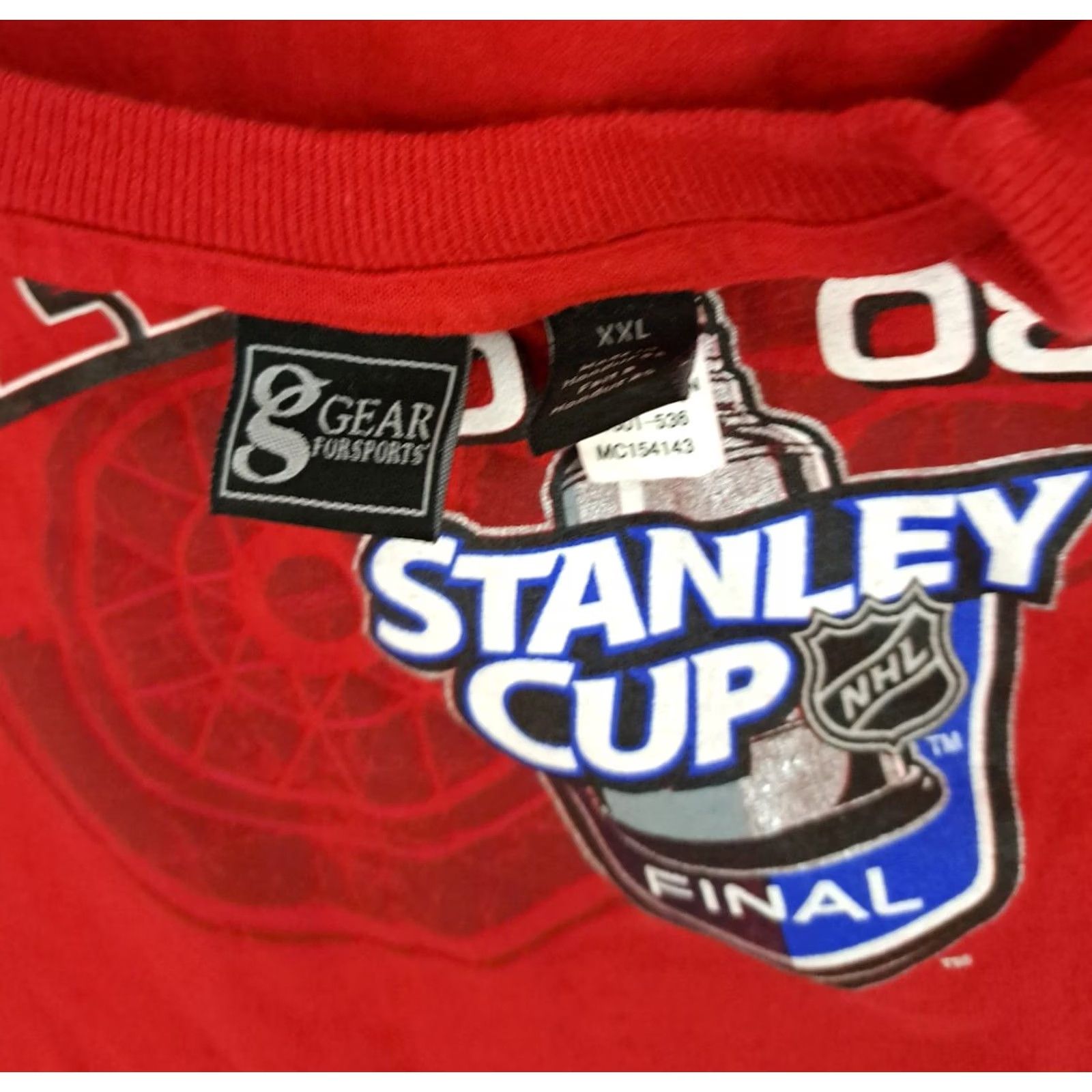 Vintage VINTAGE Detroit Red Wings Stanley Cup 2008 Hockey T-Shirt Gear for Sports LG Red Unisex Adults Size US XXL / EU 58 / 5 - 3 Thumbnail