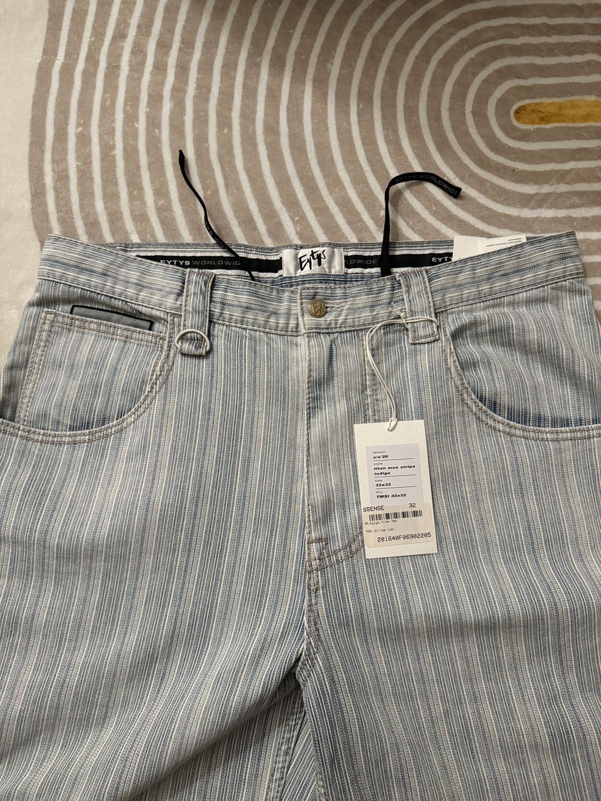 Eytys Eytys Indigo and White Striped Titan Max Jeans Size 32" / US 10 / IT 46 - 3 Thumbnail