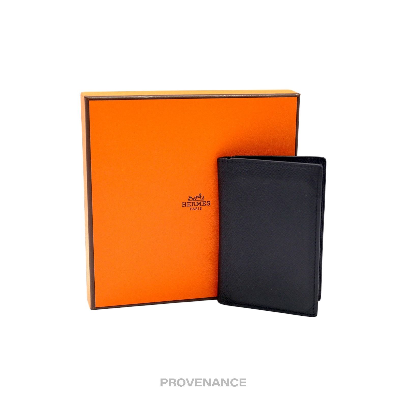 Hermes 🔴 Hermes MC2 Euclide Card Holder Wallet - Epsom Noir Black Size ONE SIZE - 1 Thumbnail