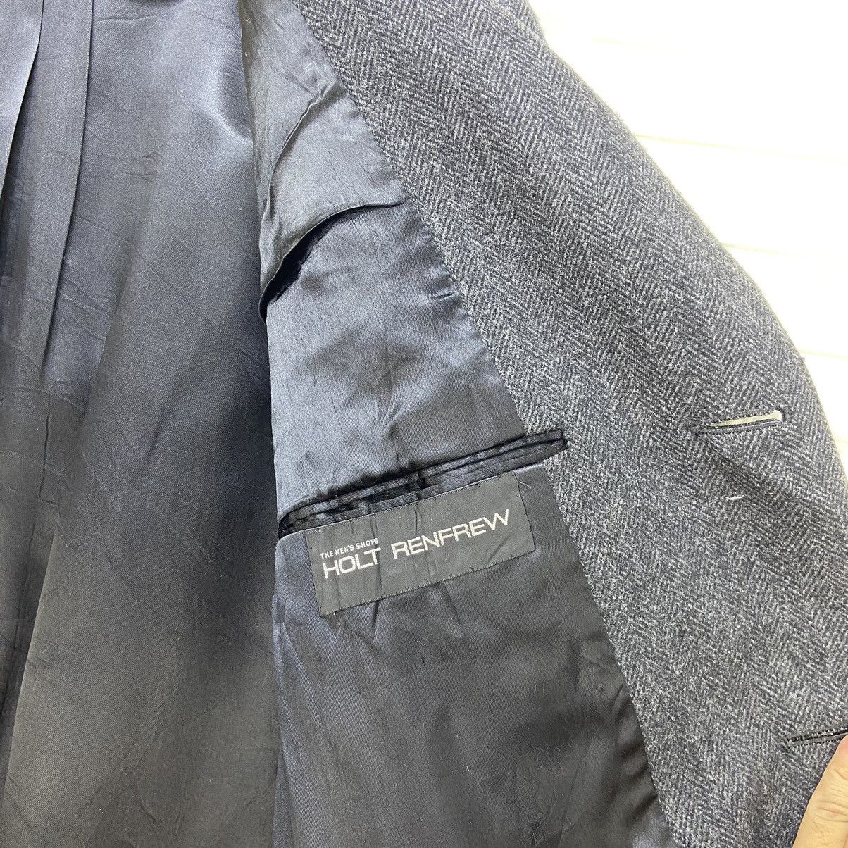 Holt Renfrew Pure Virgin Wool Holt Renfrew Herringbone Overcoat Size US M / EU 48-50 / 2 - 9 Thumbnail
