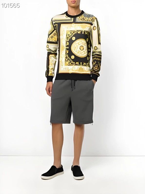 Versace Versace Stitched Medusa gold chain mulberry silk knit Size US L / EU 52-54 / 3 - 9 Thumbnail