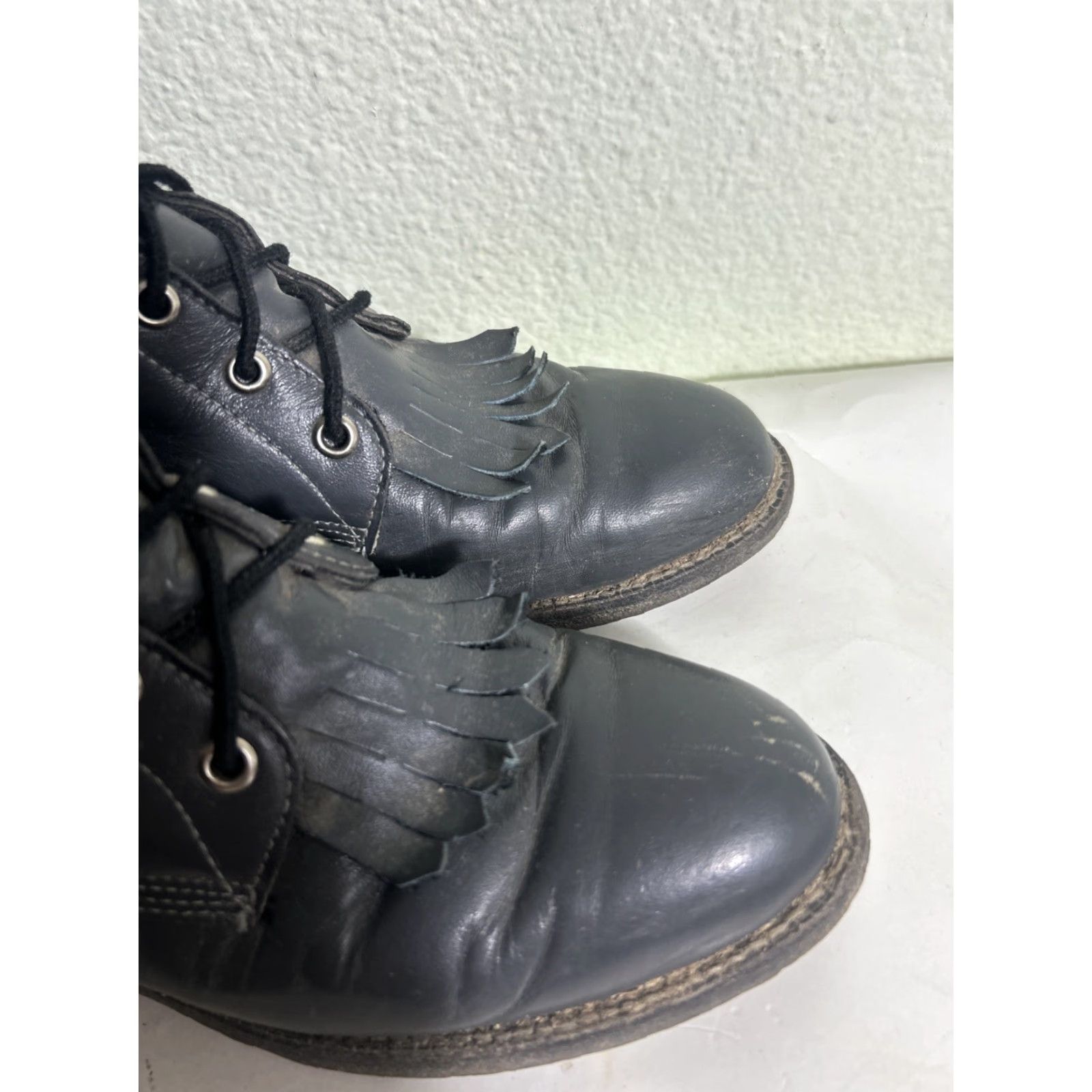 Justin Boots VINTAGE Justin Boots Western Shoes Women Gray Leather Lacer Up Boots 7 B Size US 7 / IT 37 - 4 Thumbnail