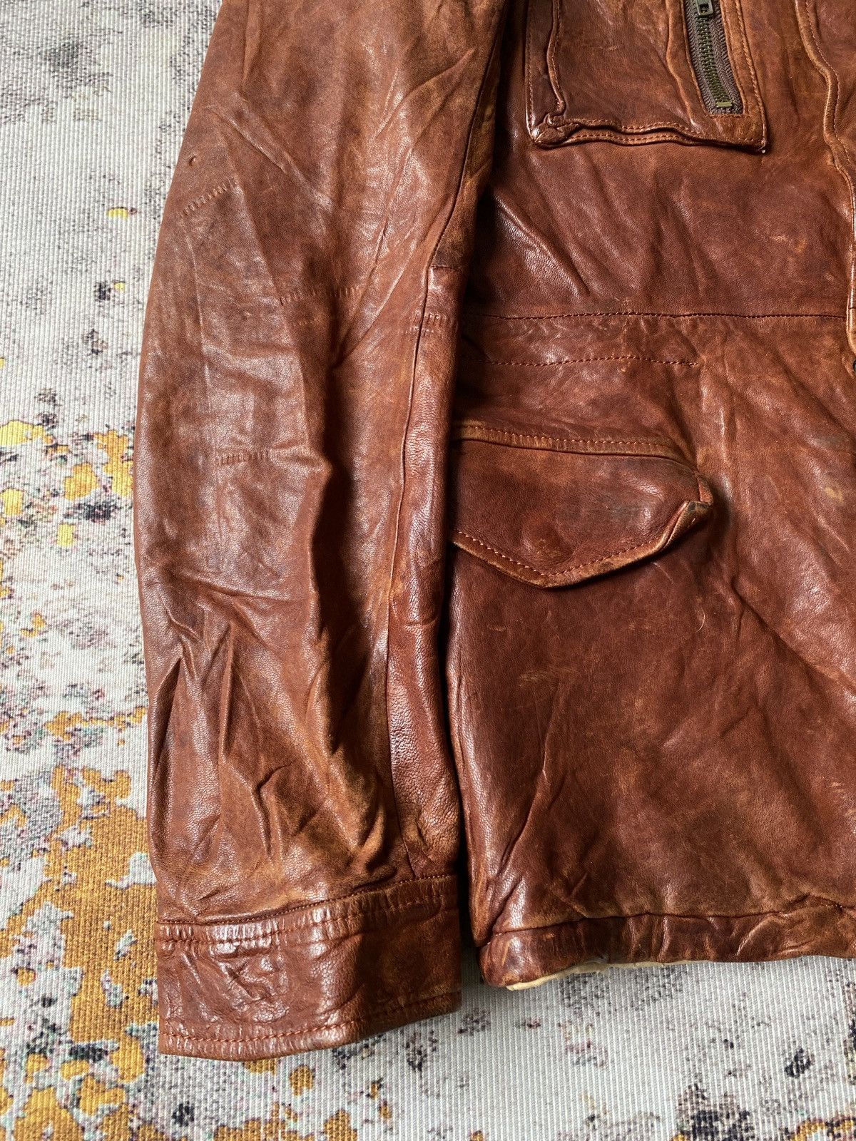 Leather Unlimited Japan Multipocket Patina Sheep Leather Jacket Size US M / EU 48-50 / 2 - 5 Thumbnail