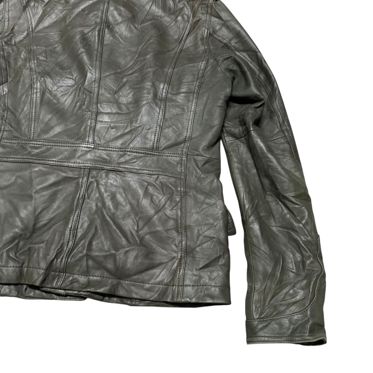 Le Grande Bleu (L.G.B.) Reilabo x Nicole Club Military Leather Jacket Size US M / EU 48-50 / 2 - 12 Thumbnail